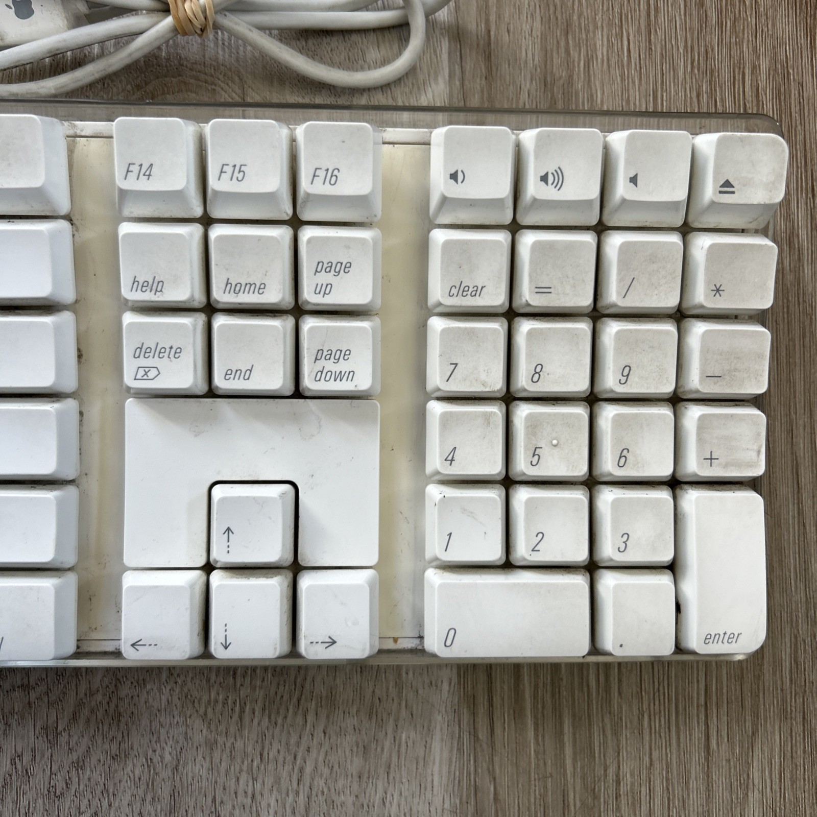 Apple Pro Keyboard A1048 USB Wired White Translucent Acrylic Tested Working READ