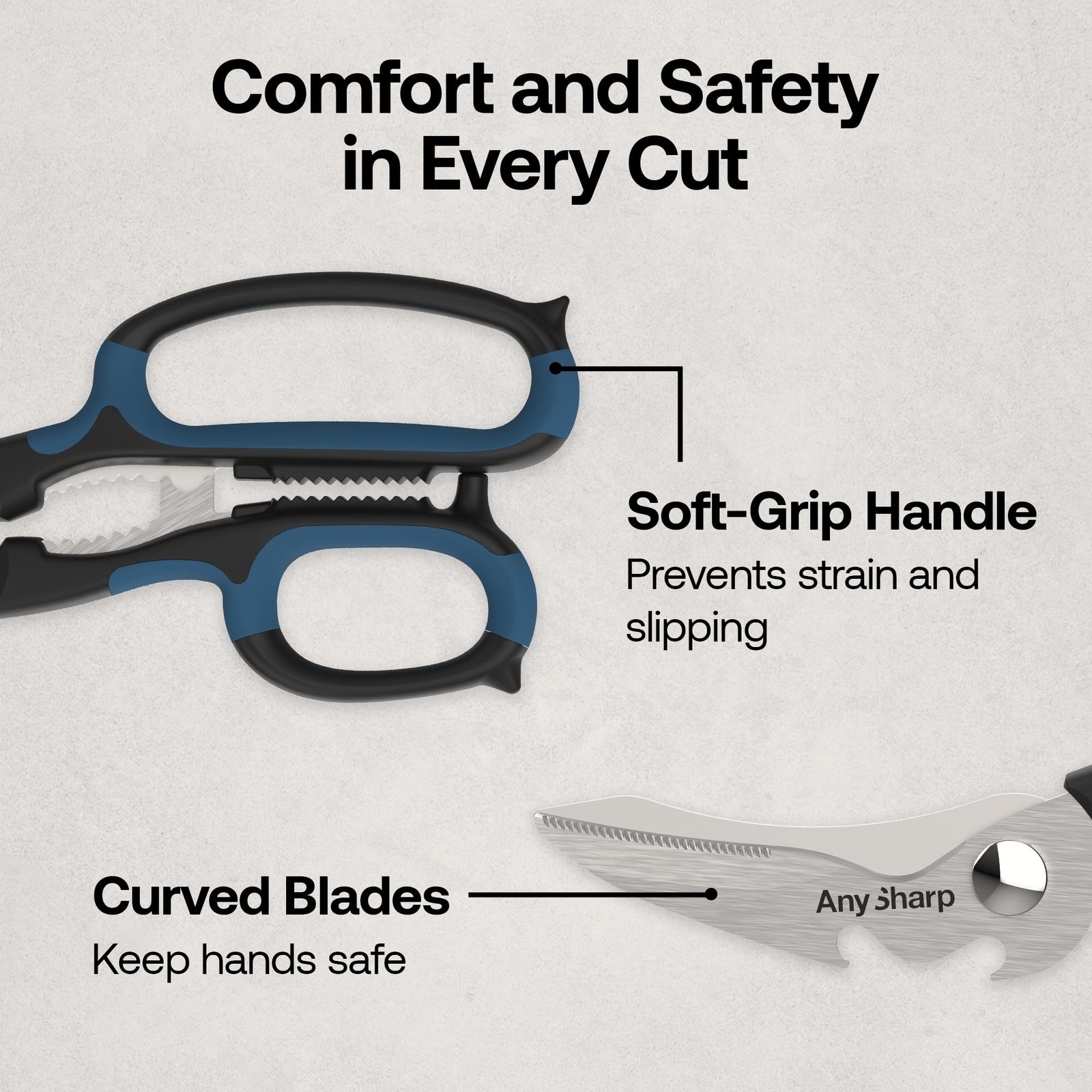 AnySharp 5-in-1 Multi-Function Kitchen Shears - Dishwasher Safe | Heavy Duty ...