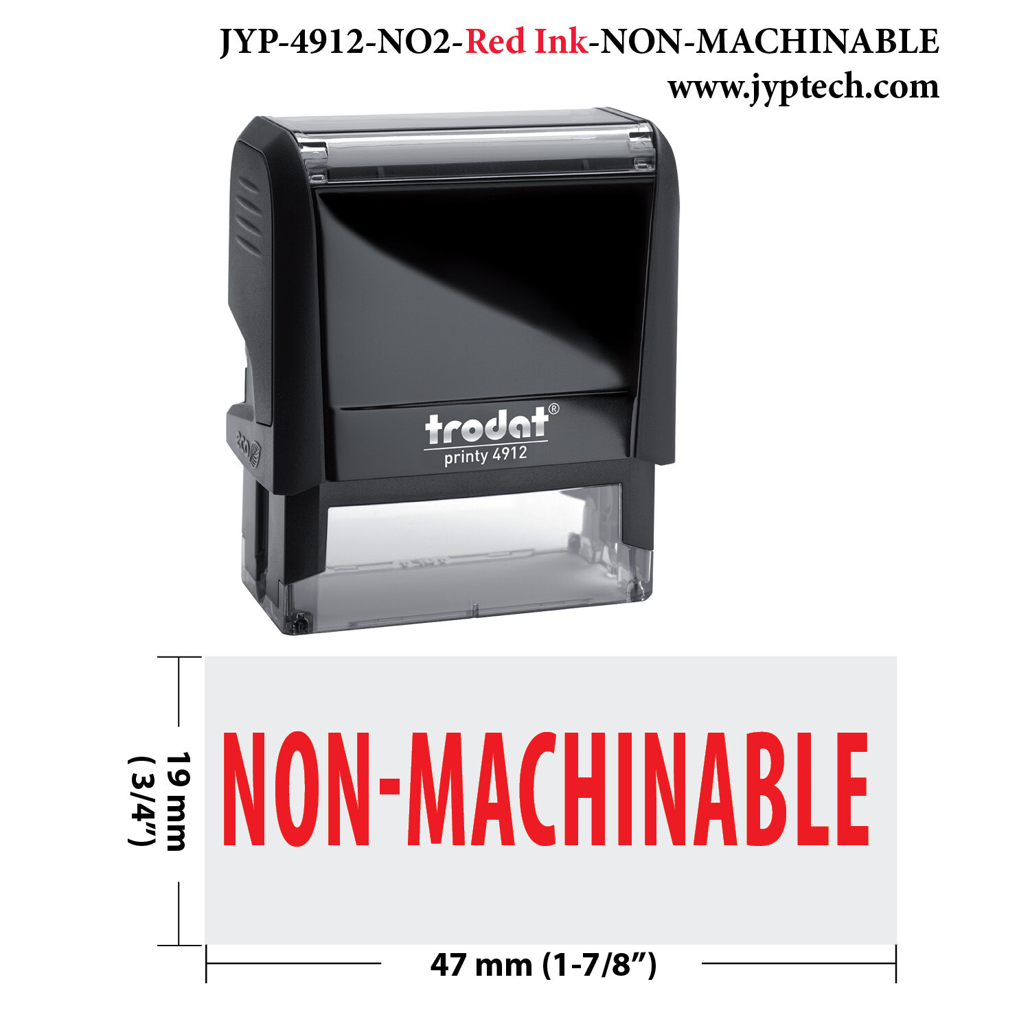Non-Machinable - Trodat 4912-Self Inking Rubber Stamp (Red Ink)