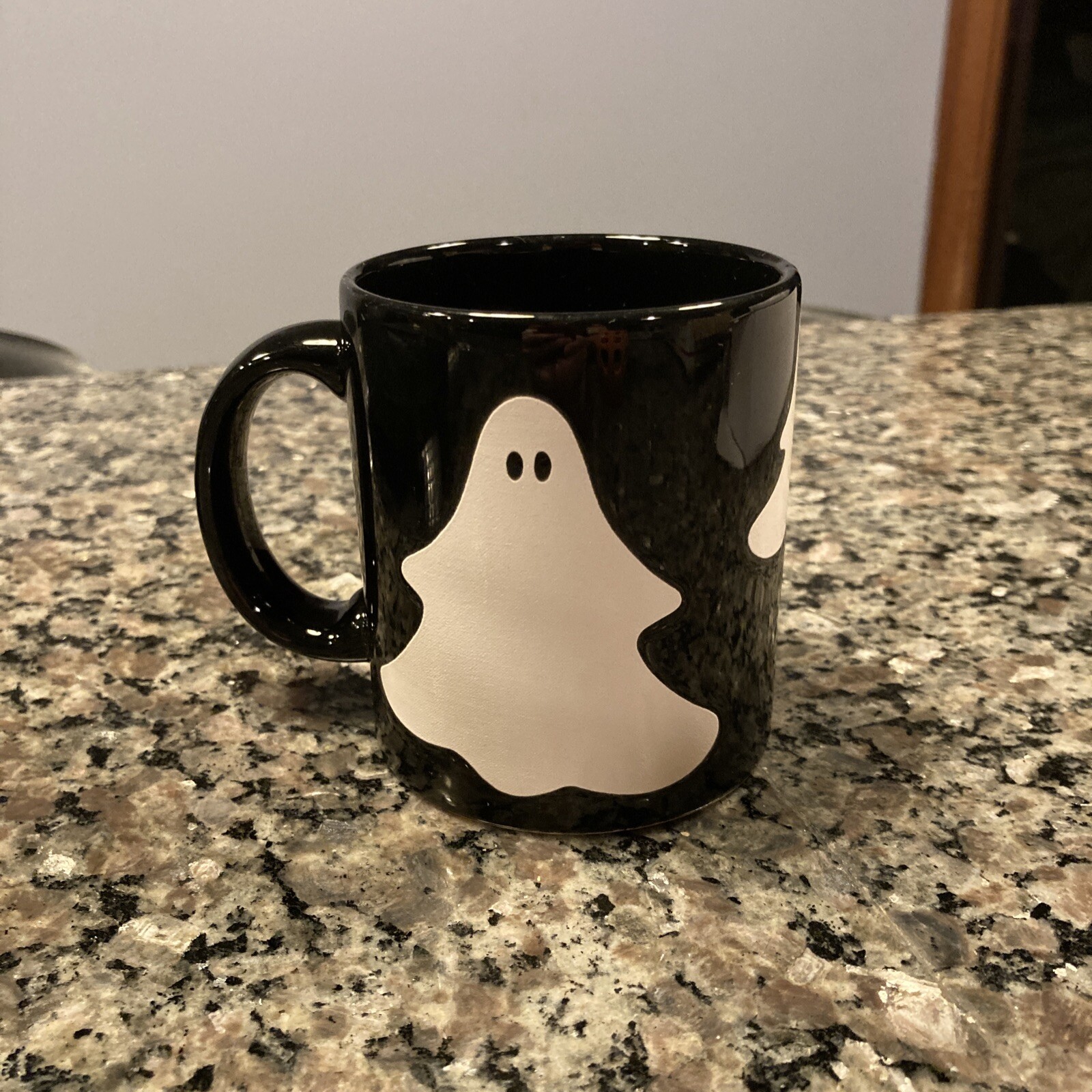 WAECHTERSBACH MUG  WEST GERMANY or SPAIN GHOST BLACK COFFEE CUP HALLOWEEN