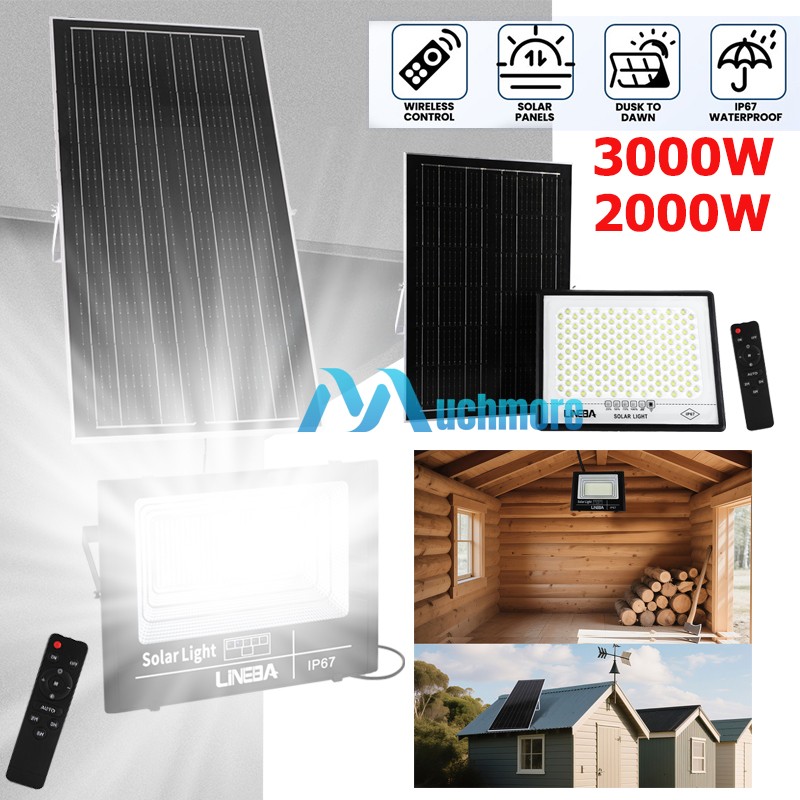 Commercial 9900000LM LED Solar Street Flood Light Outdoor Dusk to Dawn Wall Lamp