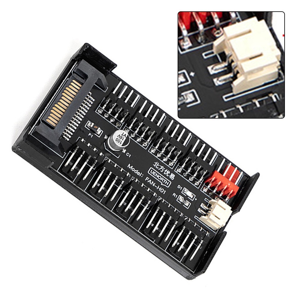 Multi-way Splitter PC Cooling Upgrade 10 Fan Splitter Space-saving Installation