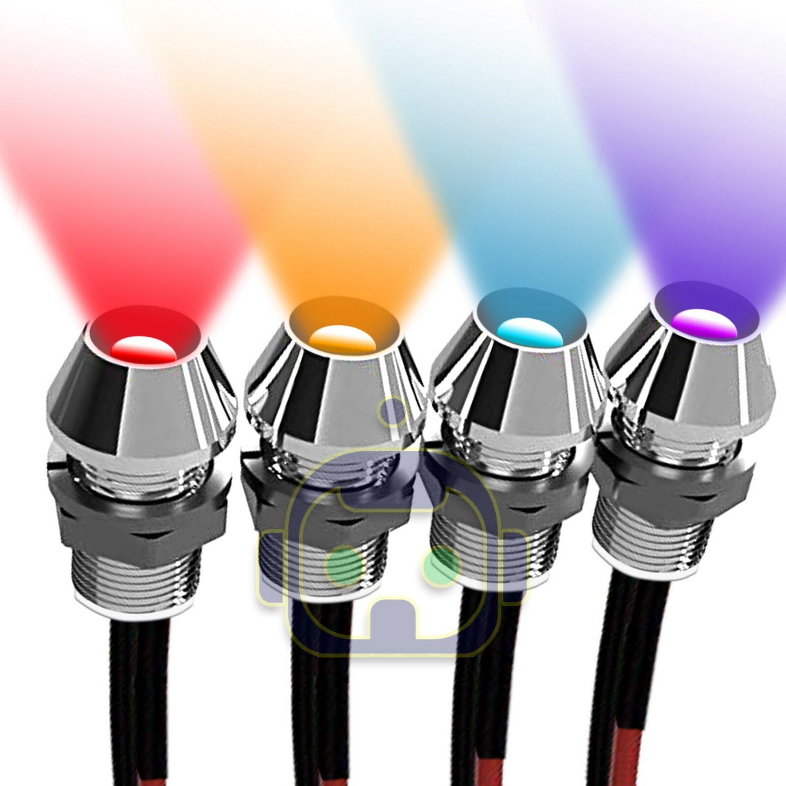 2~10 PCS 3mm Wired LED Diode Metal Case Panel Indicator Warning Light 12V Lamp