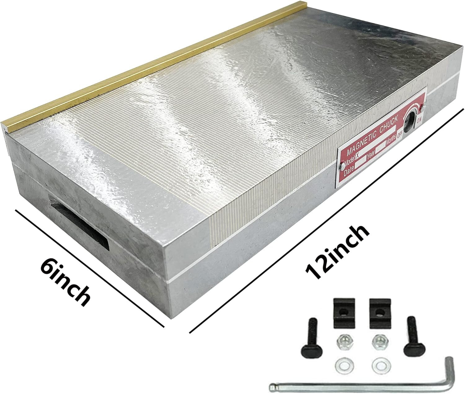 Permanent Magnetic Chuck, 12inx6in Rectangular Fine Pole Magnetic Chuck