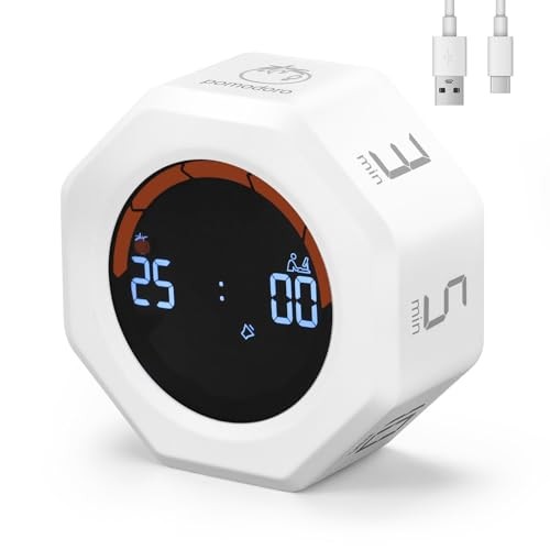 Visual Timer for Classroom — Pomodoro Timer with Auto Cycle, Presets & White