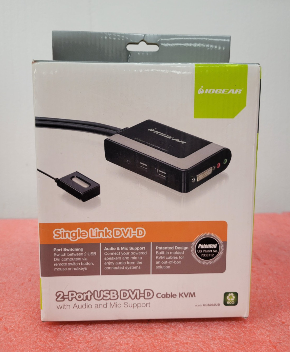 IOGEAR GCS932UB 2-Port DVI-D Audio Mic USB External KVM Switch *Open Box* | O294
