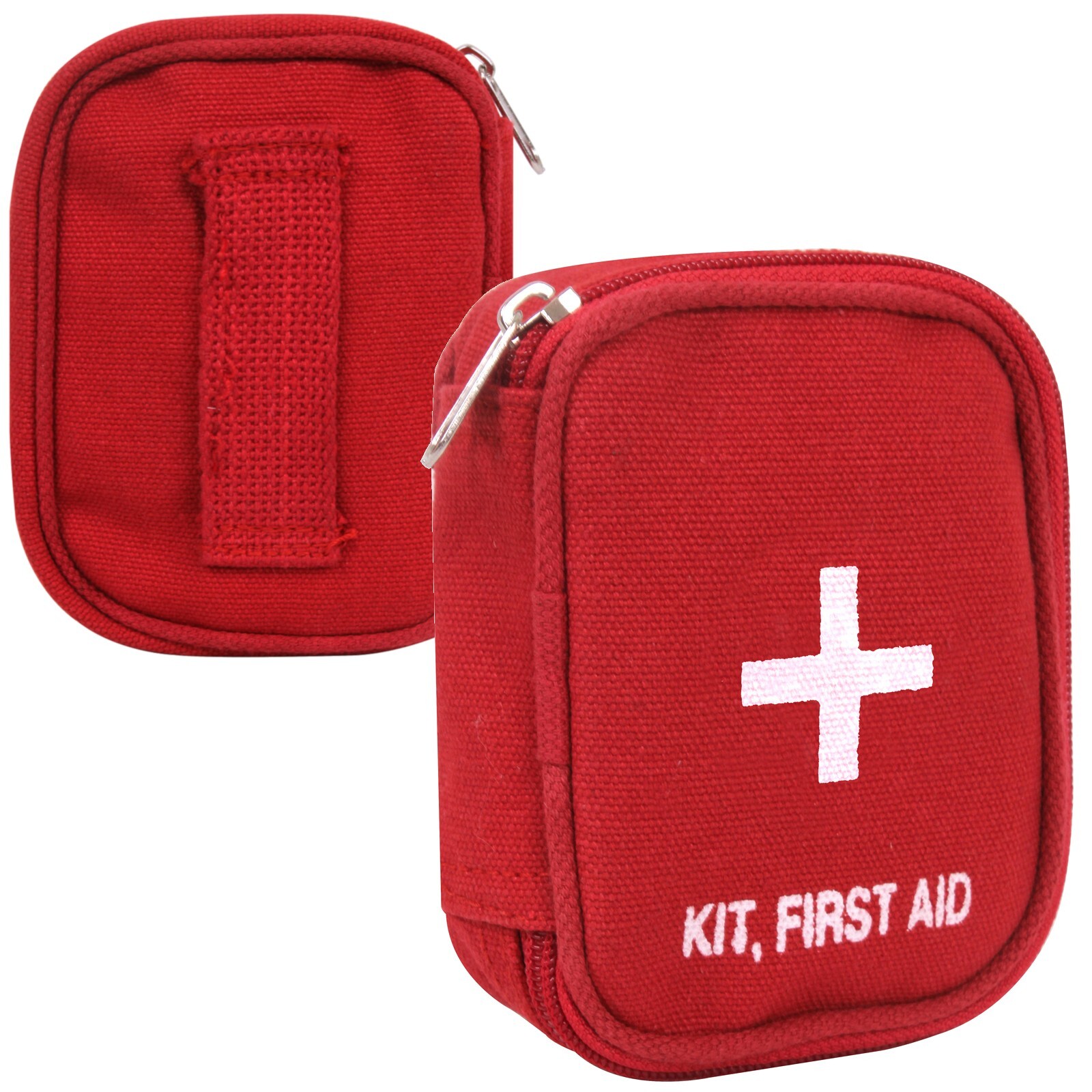 Red Canvas Military Type Basic First Aid Kit With Medical Items Rothco 8318