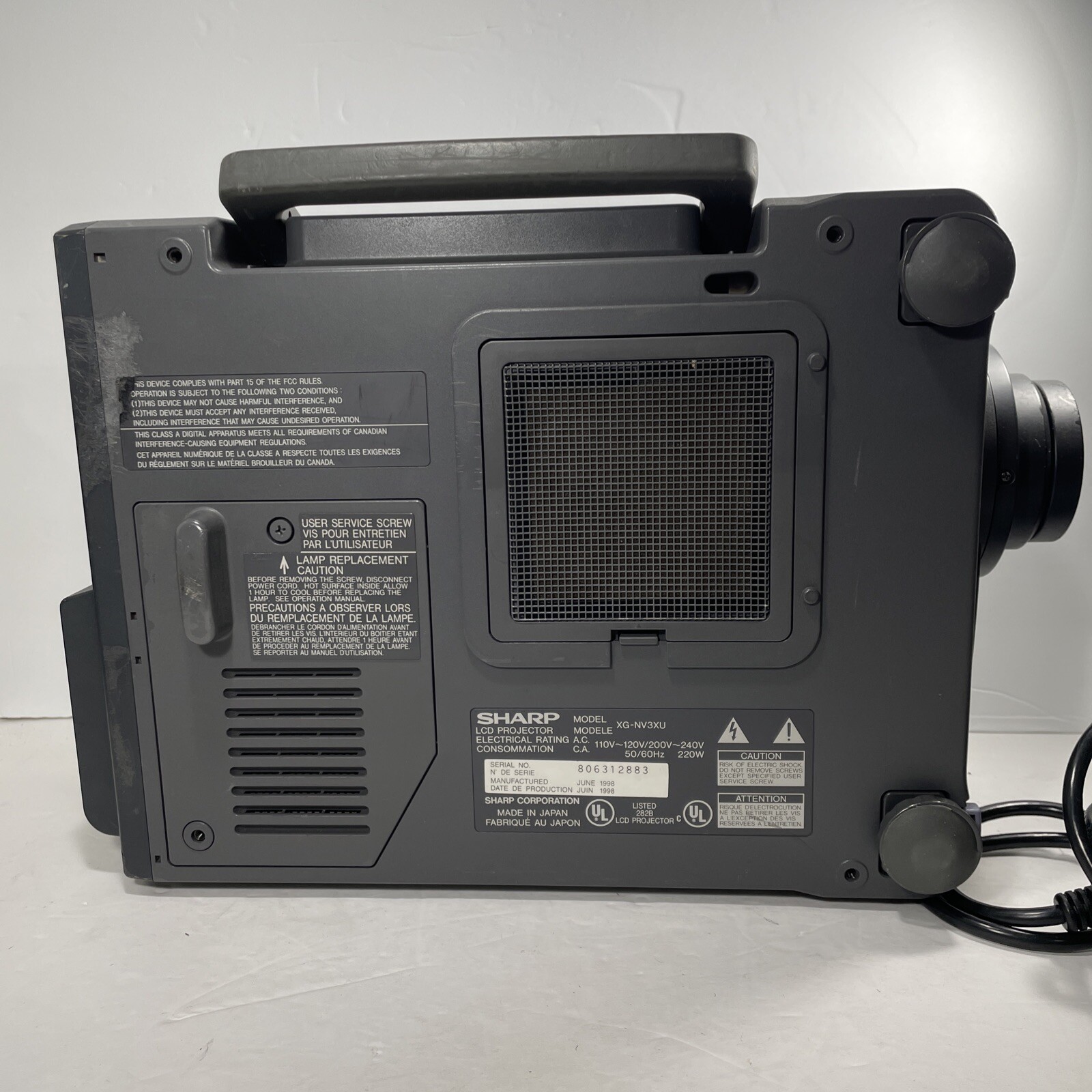 Video LCD Projector Zoom Lens W/ Remote SHARP Notevision 3 XG-NV3XU Working