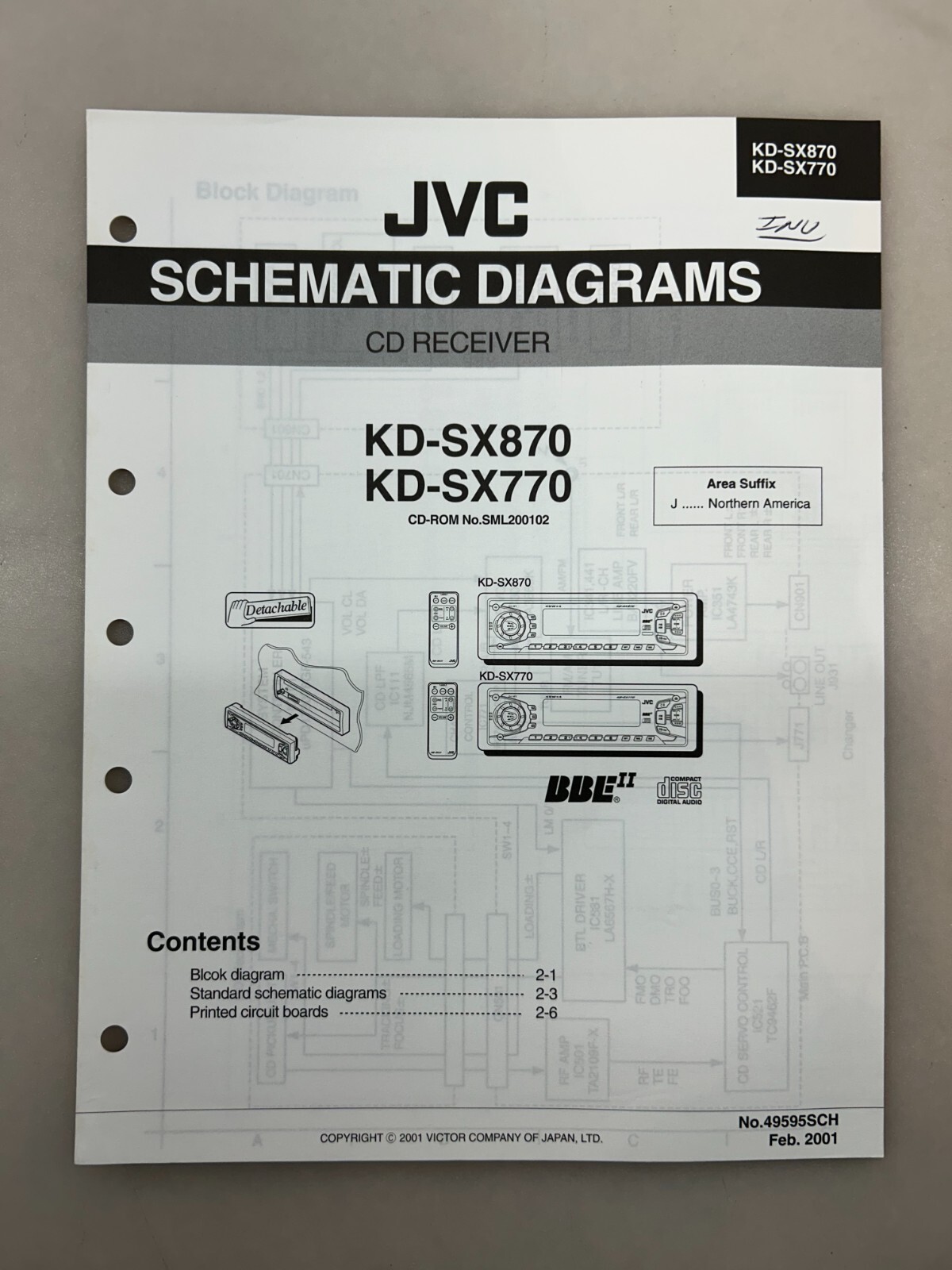 JVC KD-SX870 SX770 Original Schematics Free Shipping