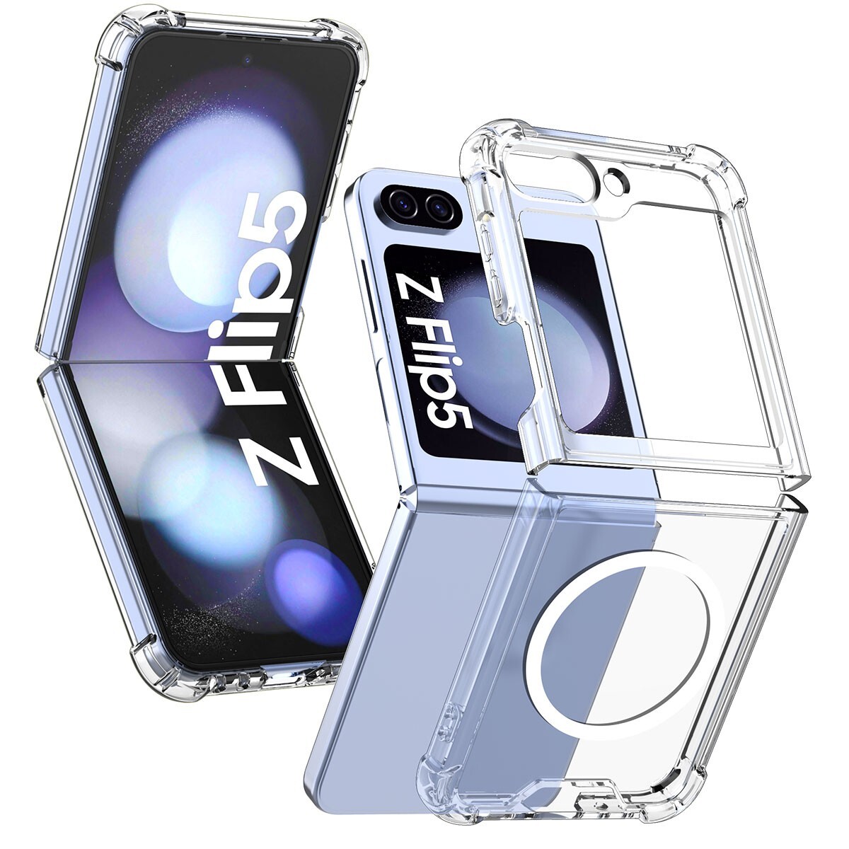 For Samsung Galaxy Z Flip 5 5G Case Clear MagSafe Magnetic Shockproof Slim Cover