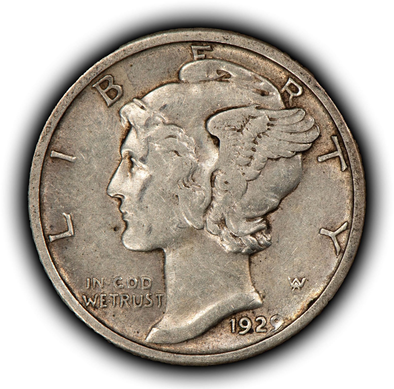 1929 10c Mercury Silver Dime - VF - SKU-Z6787