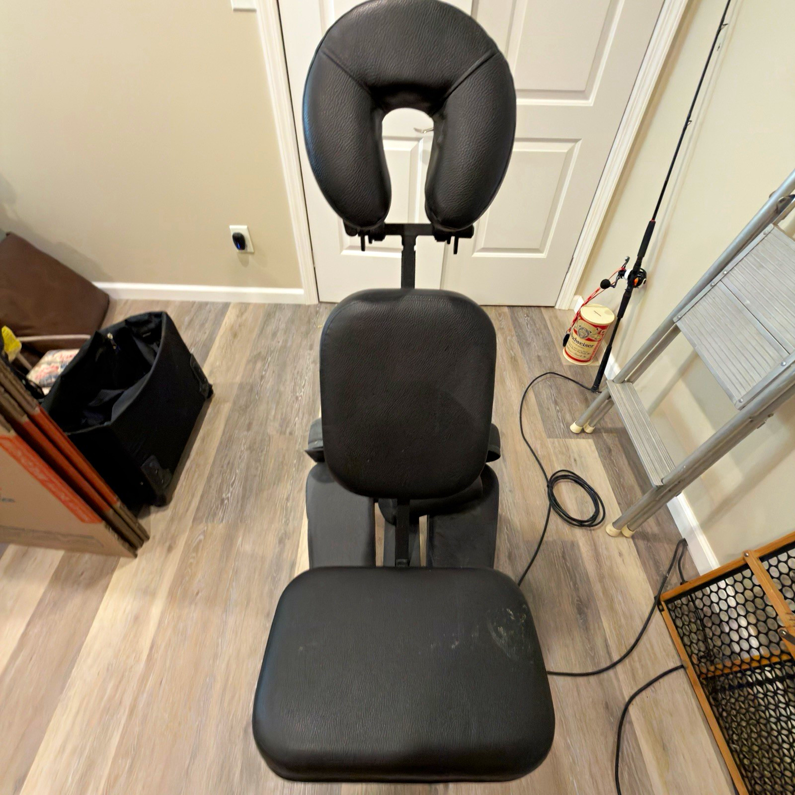Master Massage Portable Foldable Faux Leather Massage Chair, Black