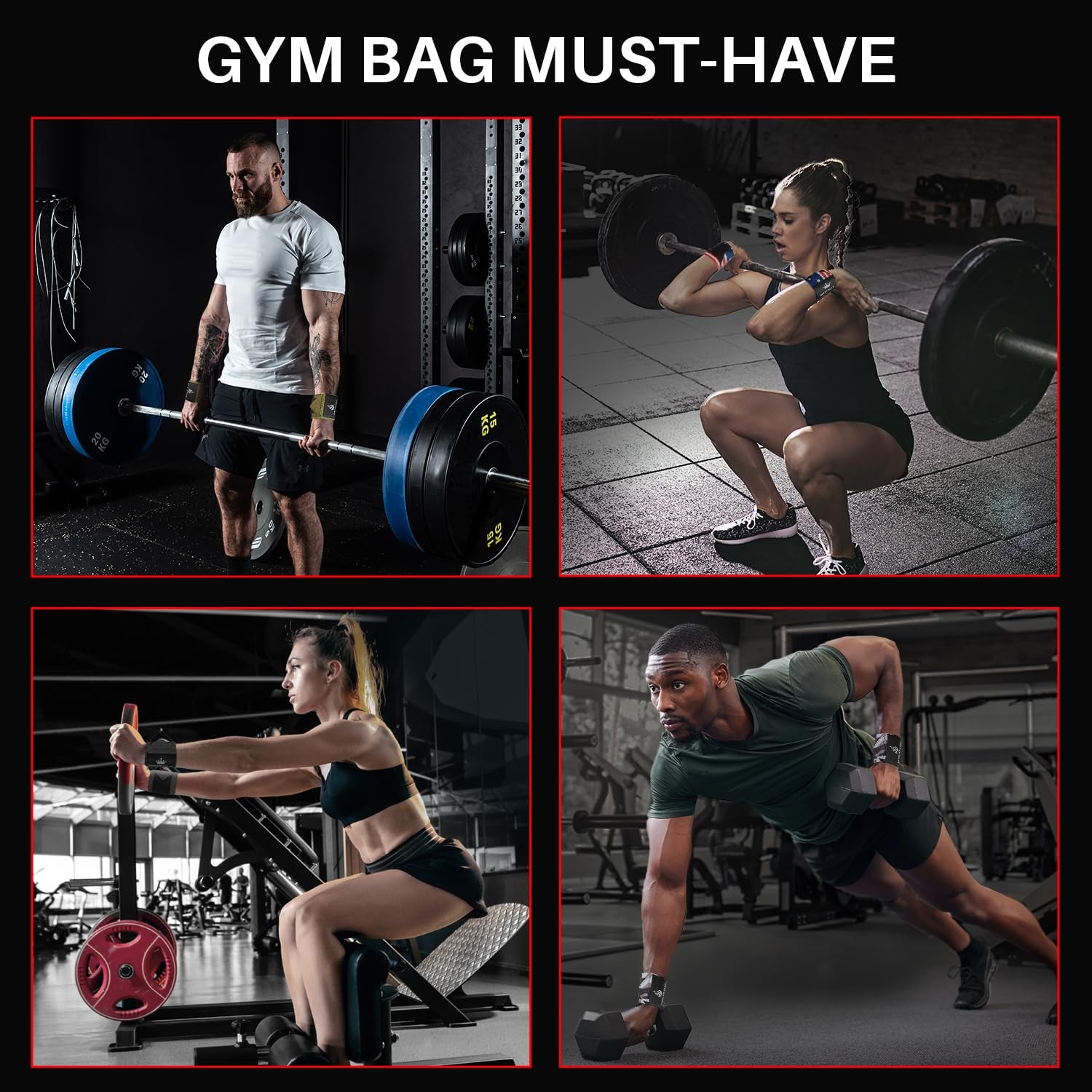 HeavyDuty Weightlifting Wrist Wraps with Thumb Loop for Powerlifting & Training