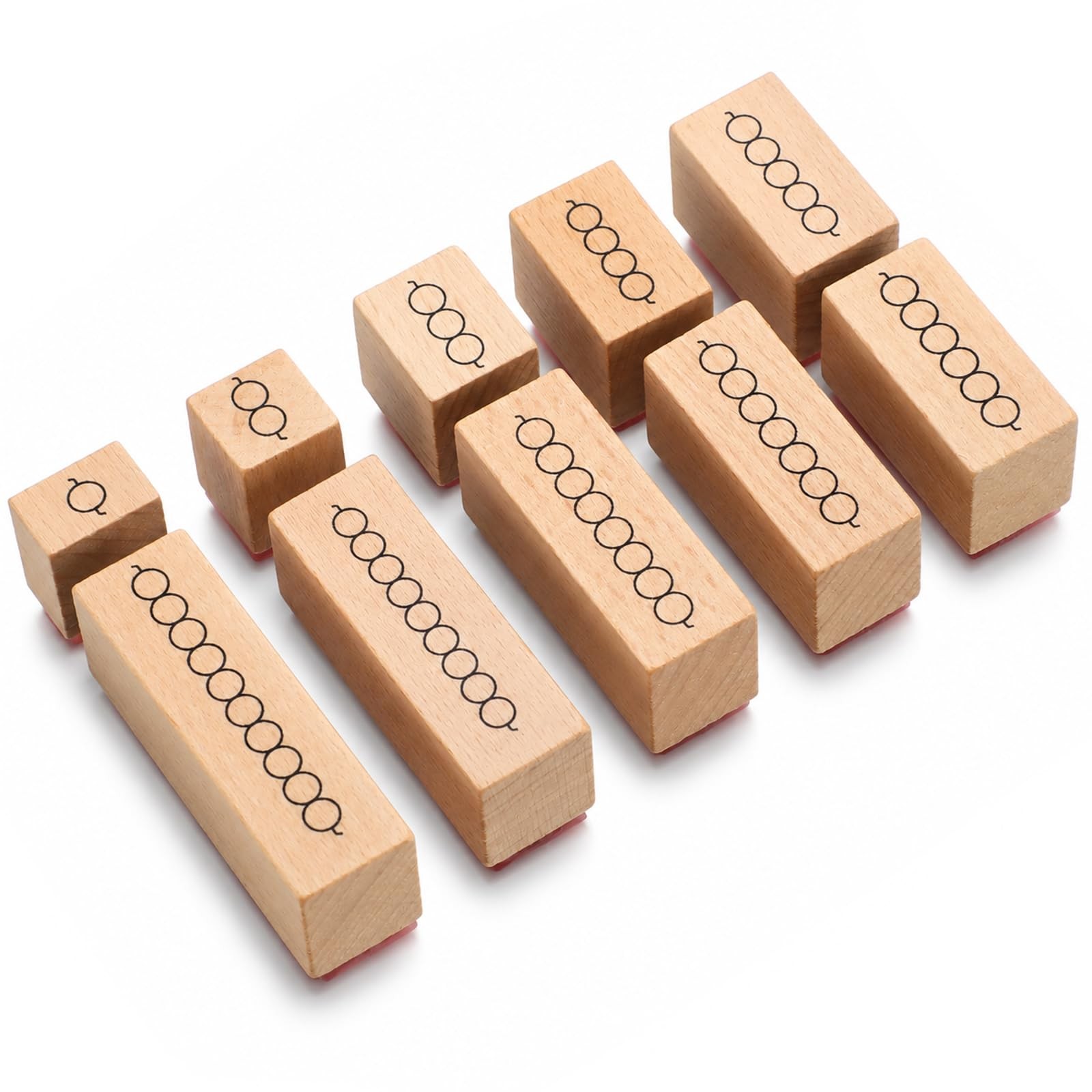 10 Pack Montessori Teacher's Bead Bar Stamp Set 1 Thru 10 Math Teaching Stamp...