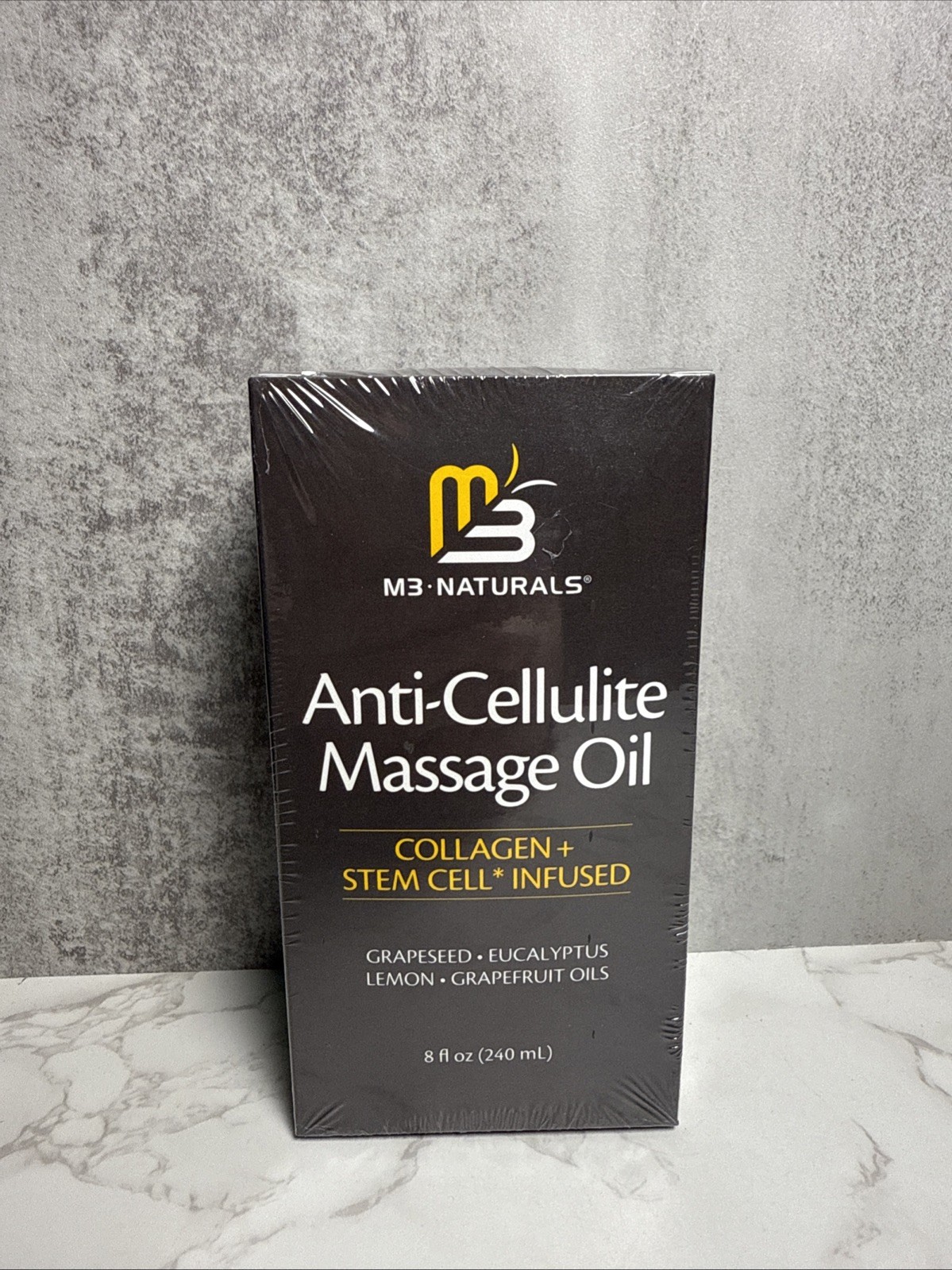 M3 Naturals Anti Cellulite Massage Oil With Collagen & Stem Cell 8 Oz