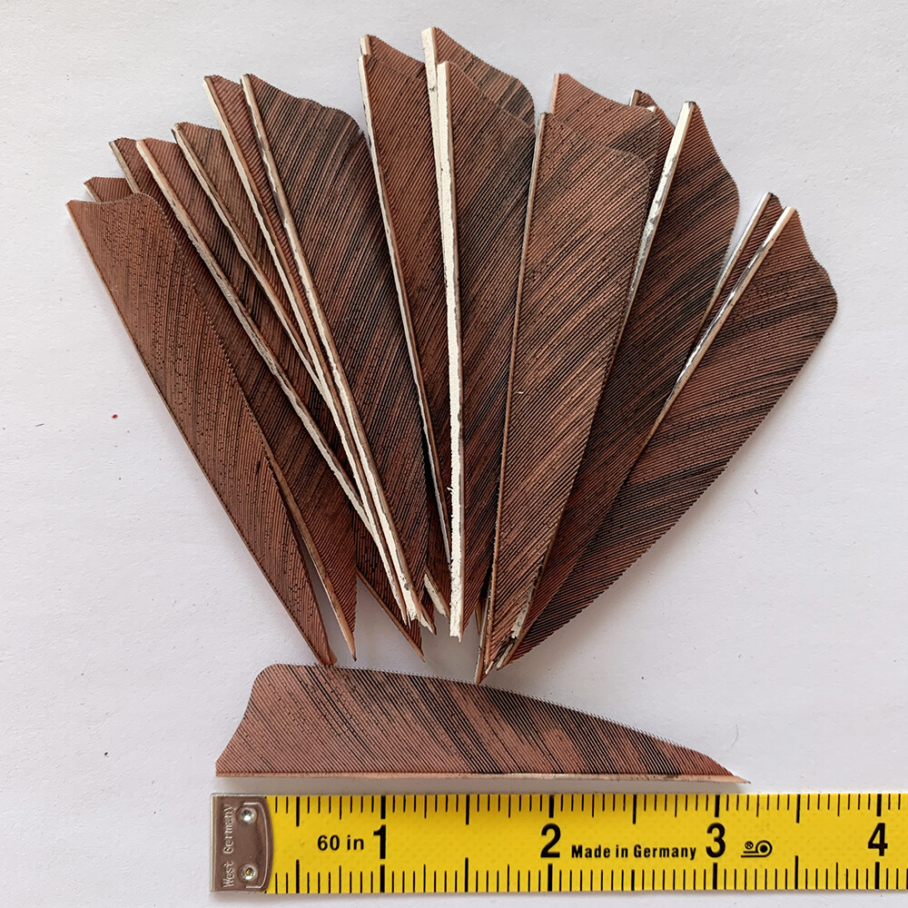 50PCS 3IN Camouflage Brown Shield Arrow Fletching Turkey Feathers Archery RW LW