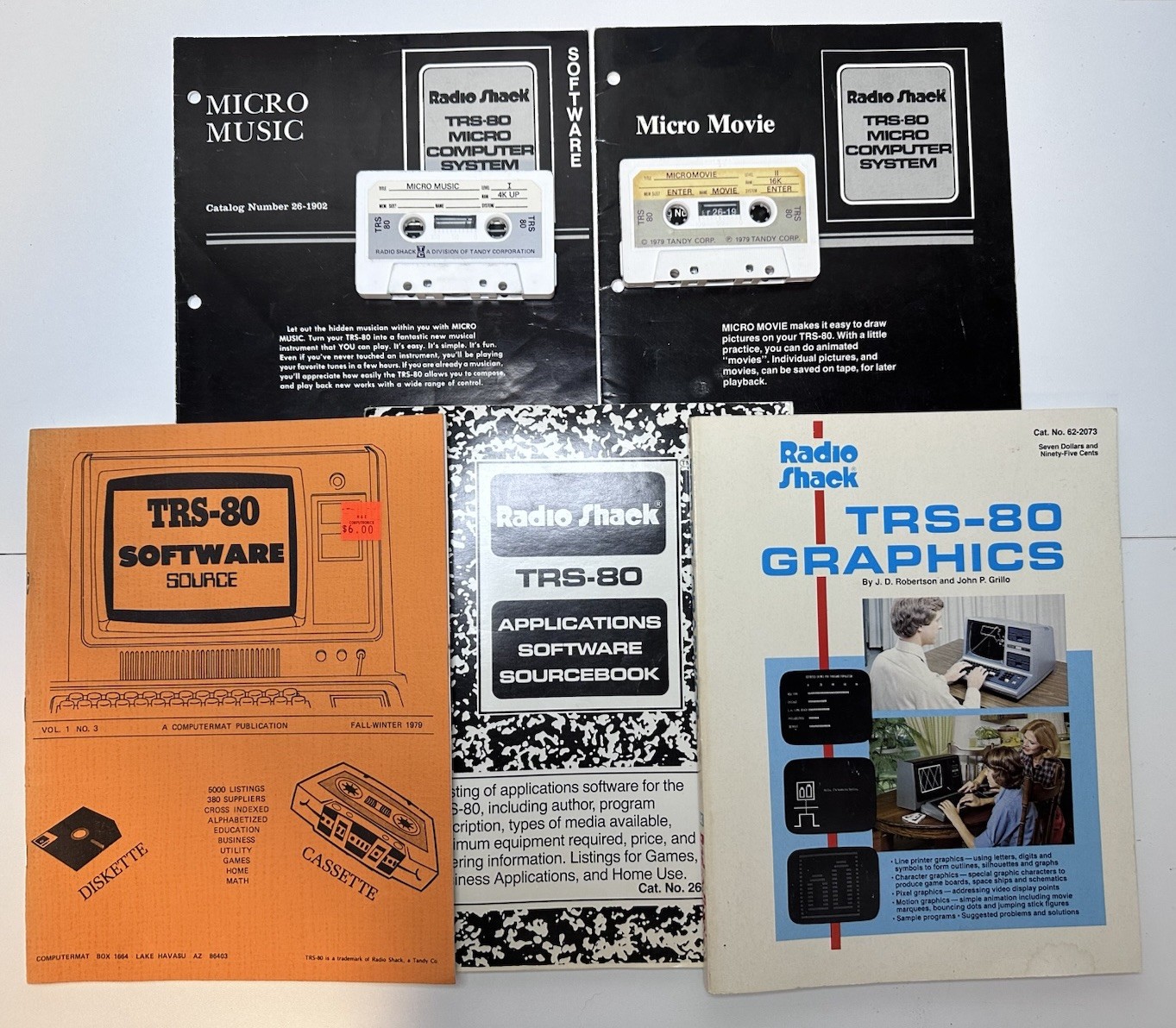 Vintage Manuals / User Guides Tandy Radio Shack TRS-80 Lot Micro Music Movie