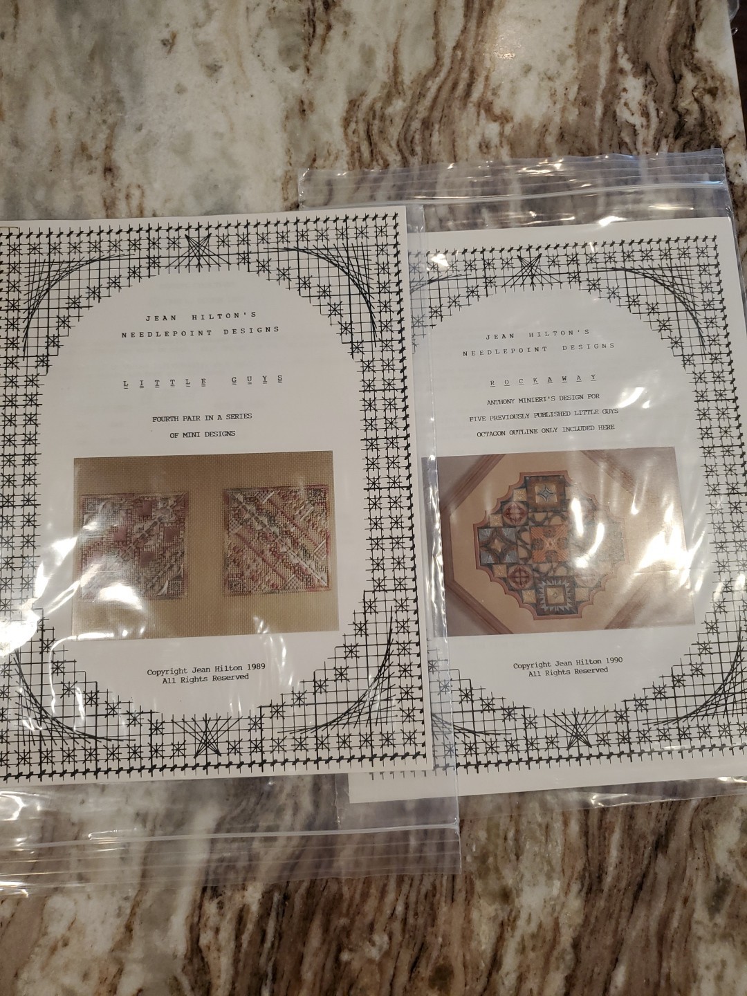 Lot Of 2 Jean Hilton's Needlepoint Designs Patterns Little Guys 4, Rockaway