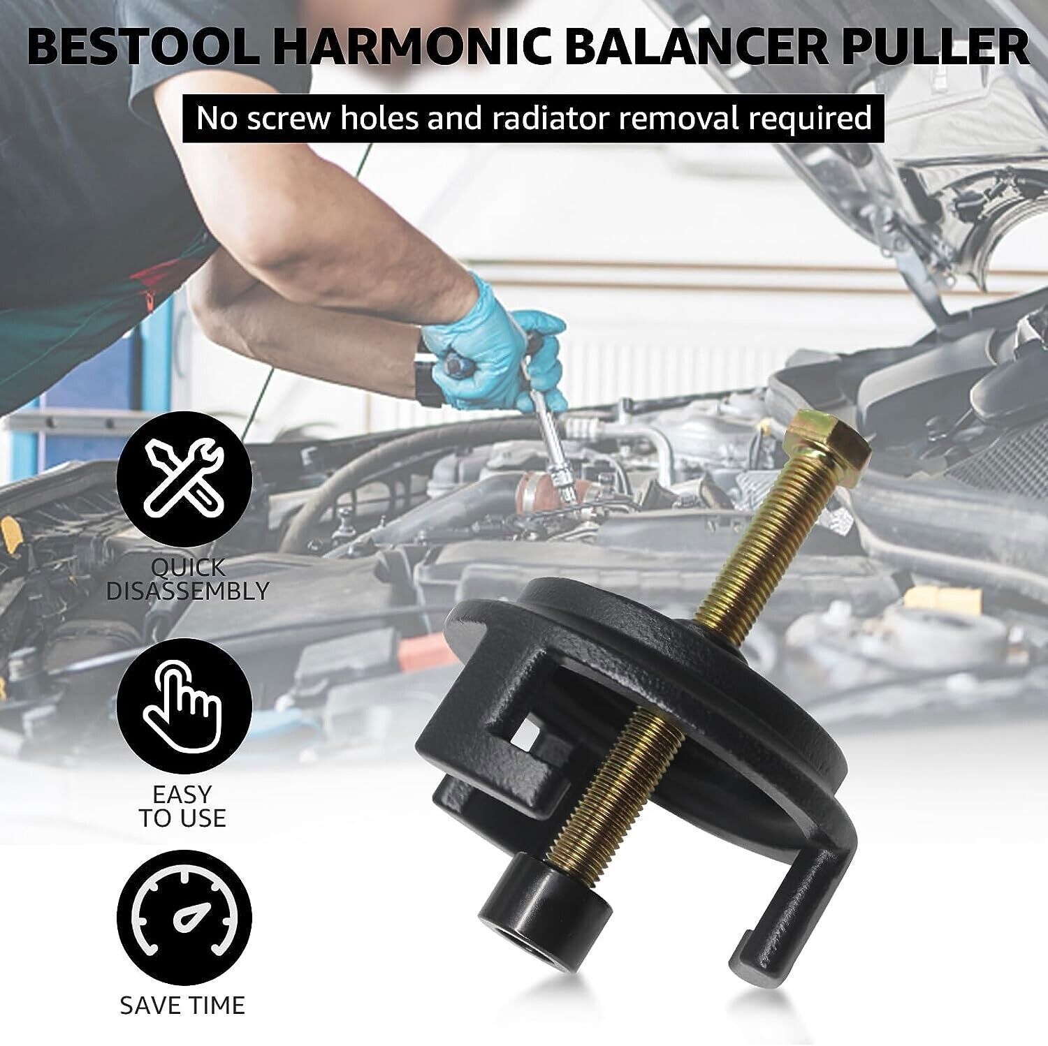 25264 Harmonic Balancer Puller Crank Pulley Puller For GM Dodge Chrysler Ford