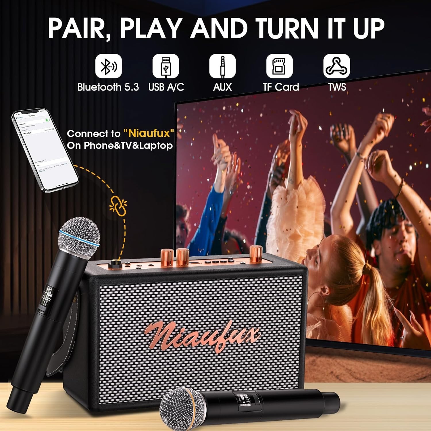 All-in-One Karaoke System with Multiple Connections-