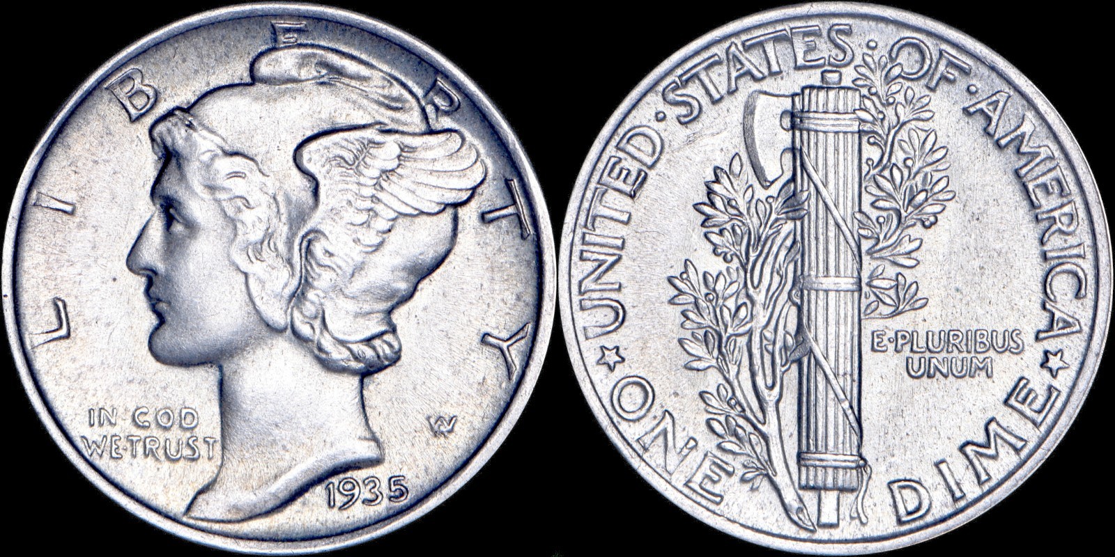 1935-P Mercury Dime Silver UNCIRCULATED (see photo for exact coin)