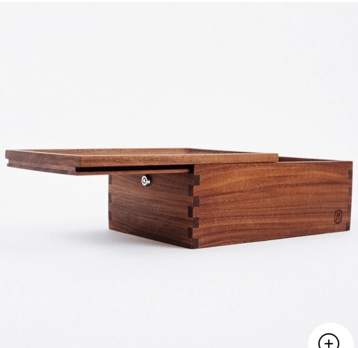 Marley Natural Lock Stash Box, Black Walnut - New in Box ($240 Value) Premium