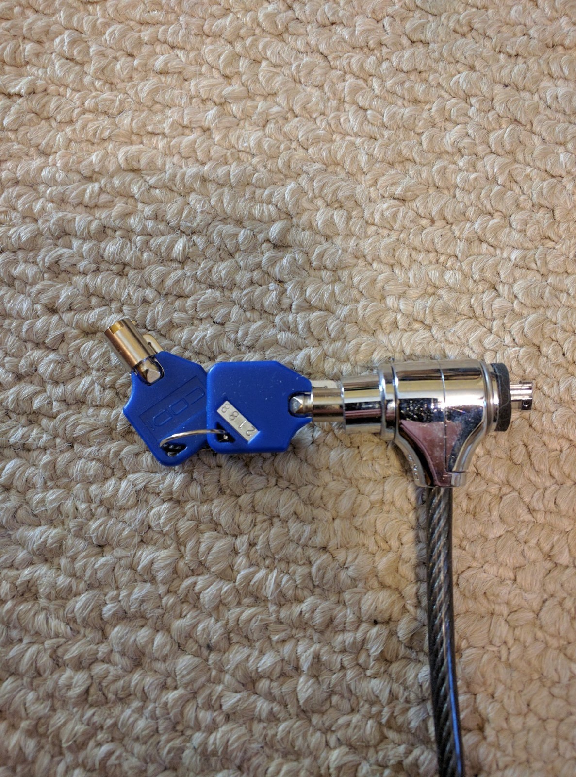 Used A02001 Codi Key Cable Lock for Laptops and Desktop PCs