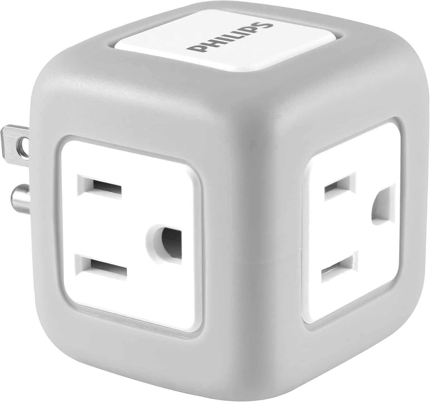 Philips Compact 3-Outlet Surge Protector for Home, Office & Electronics