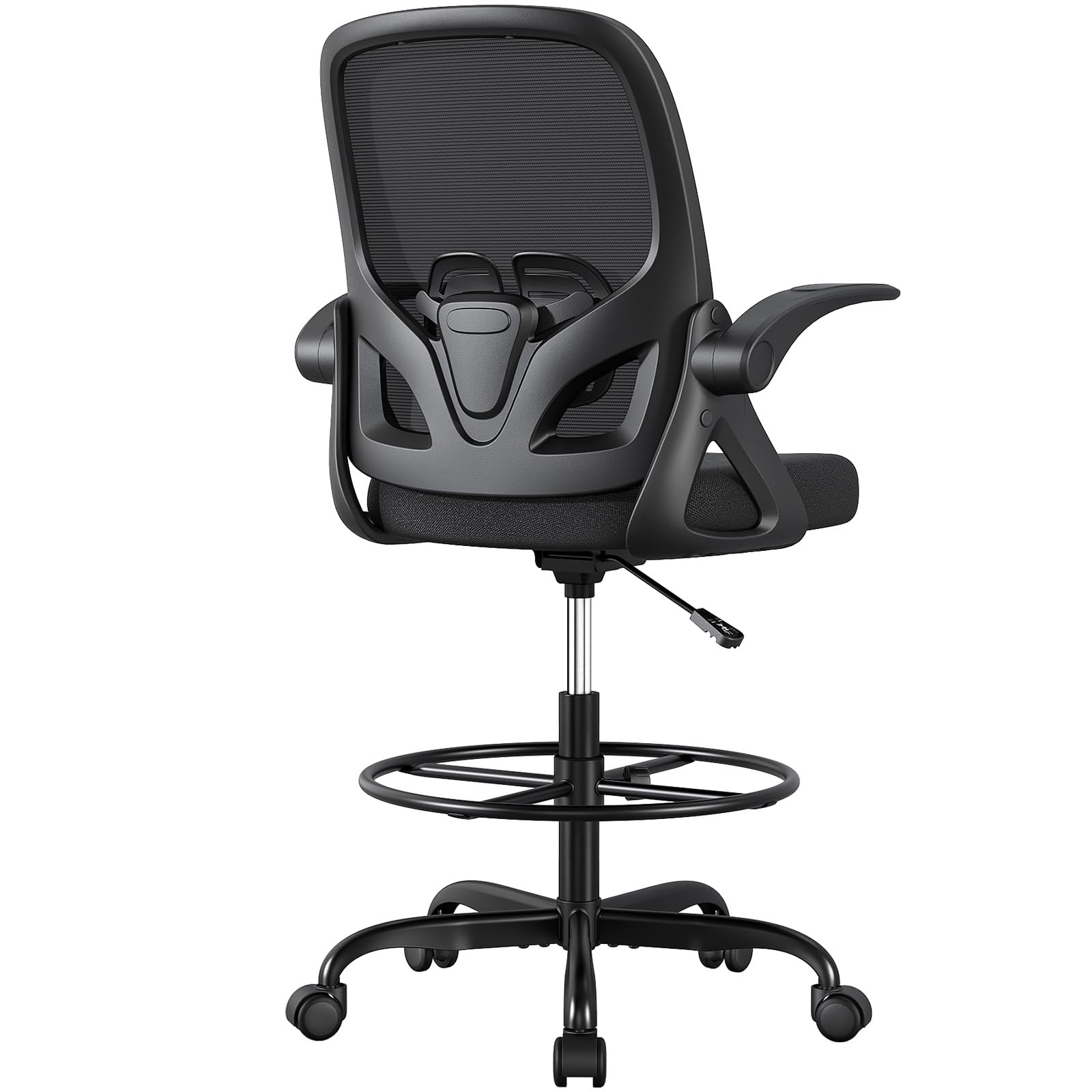 Tall Drafting Chair with Lumbar Support and Footrest Ring, Supportive Tall Ex...