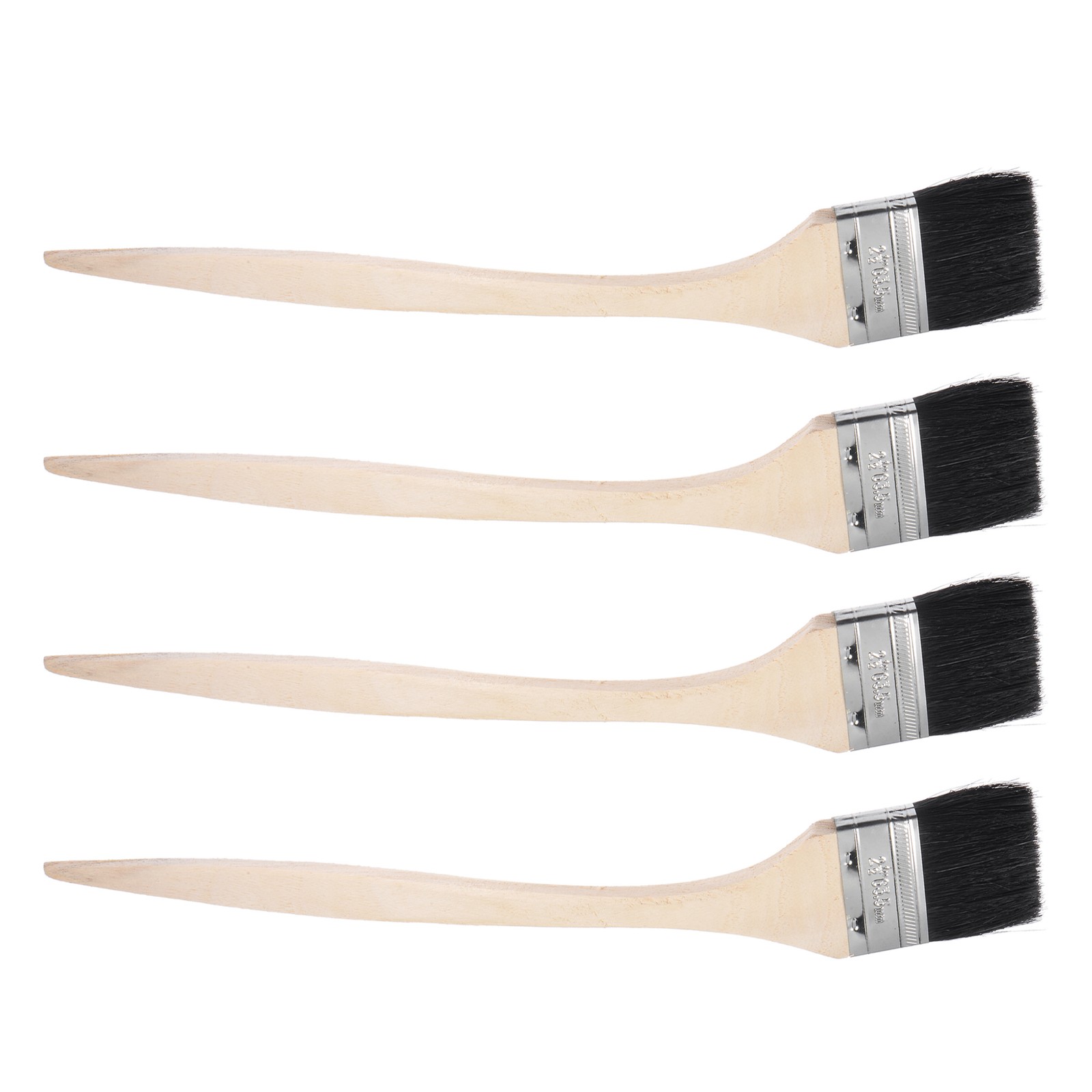 4Pcs 17" Length 2.5" Width Bent Radiator Paint Brush DIY Bristle Long Handle