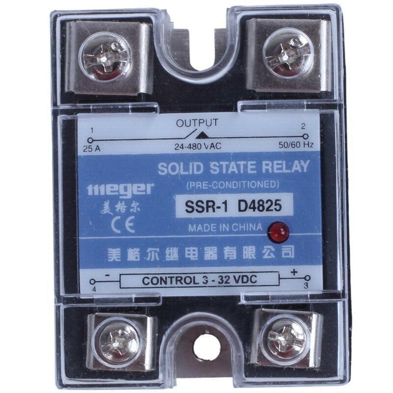 MGR-1 D4825 Single-phase Solid State Relay SSR 25A DC 3-32 V AC 24-480 V T5F8