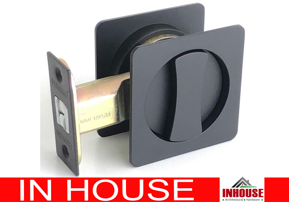 FREE SHIPPING Cavity Sliding door Lock Entrance Set Matt Black SQ