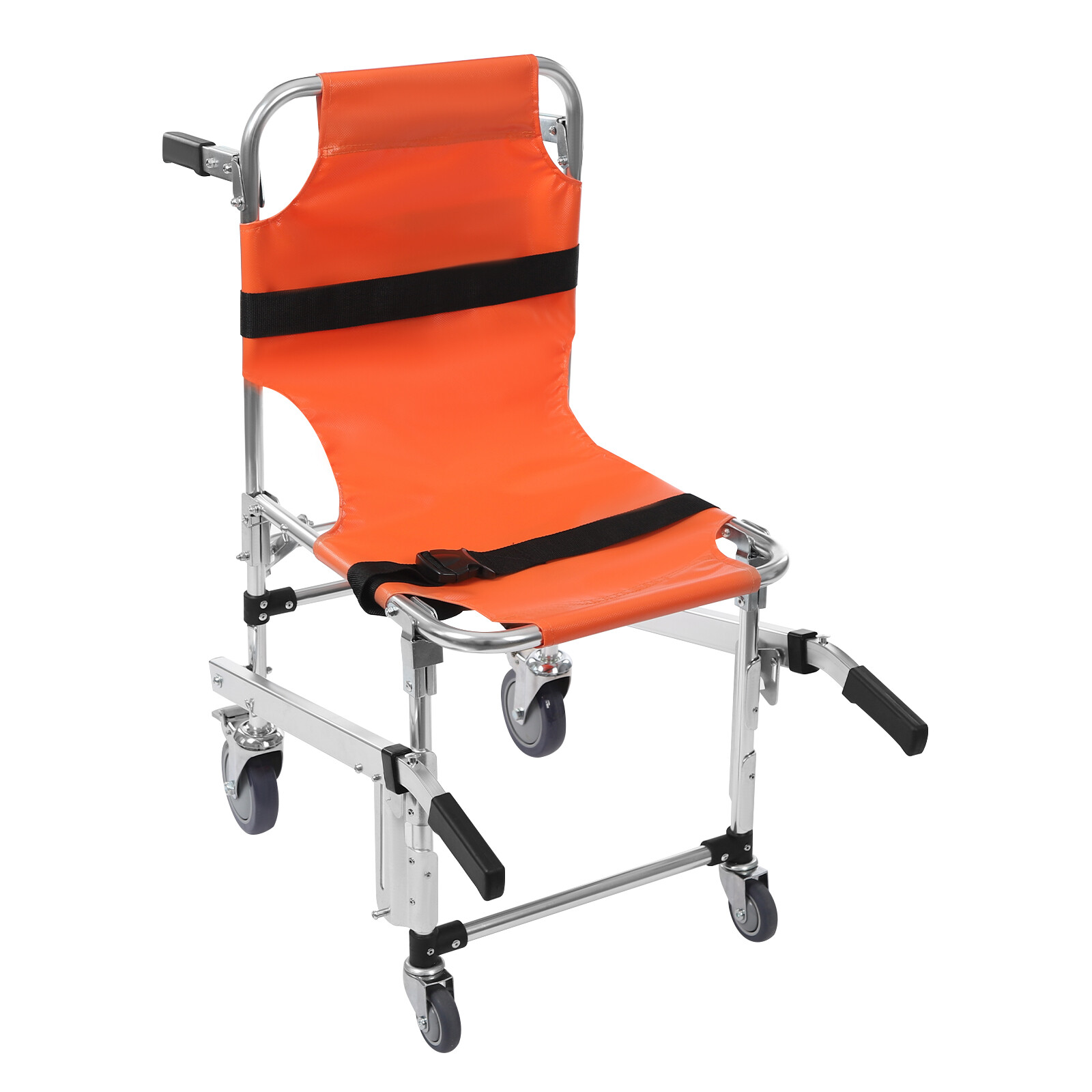 160kg Load Emergency Stair Climbing Wheelchair Foldable Transport Chair Orange