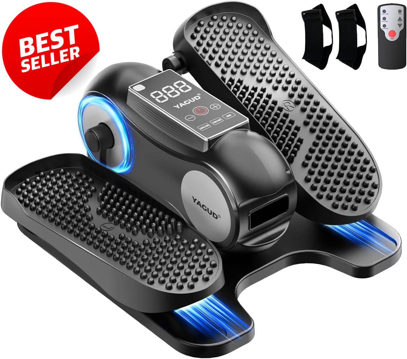 Under Desk Elliptical Machine 12 Speed Quiet Pedal Exerciser Remote Black - US