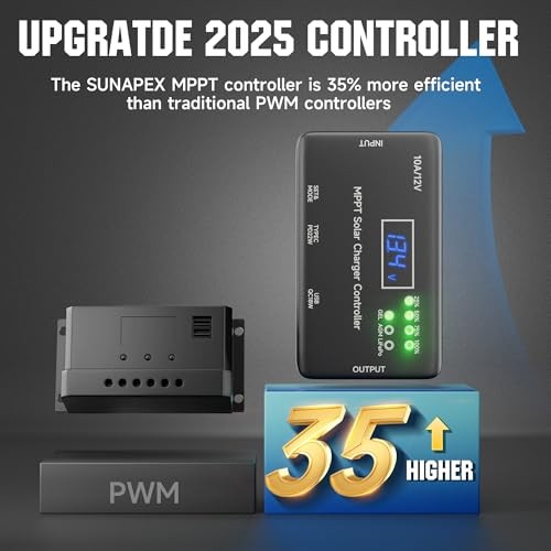Solar Charge Controller 12V 10A - MPPT - Solar Panel Charge Controller 10A MPPT