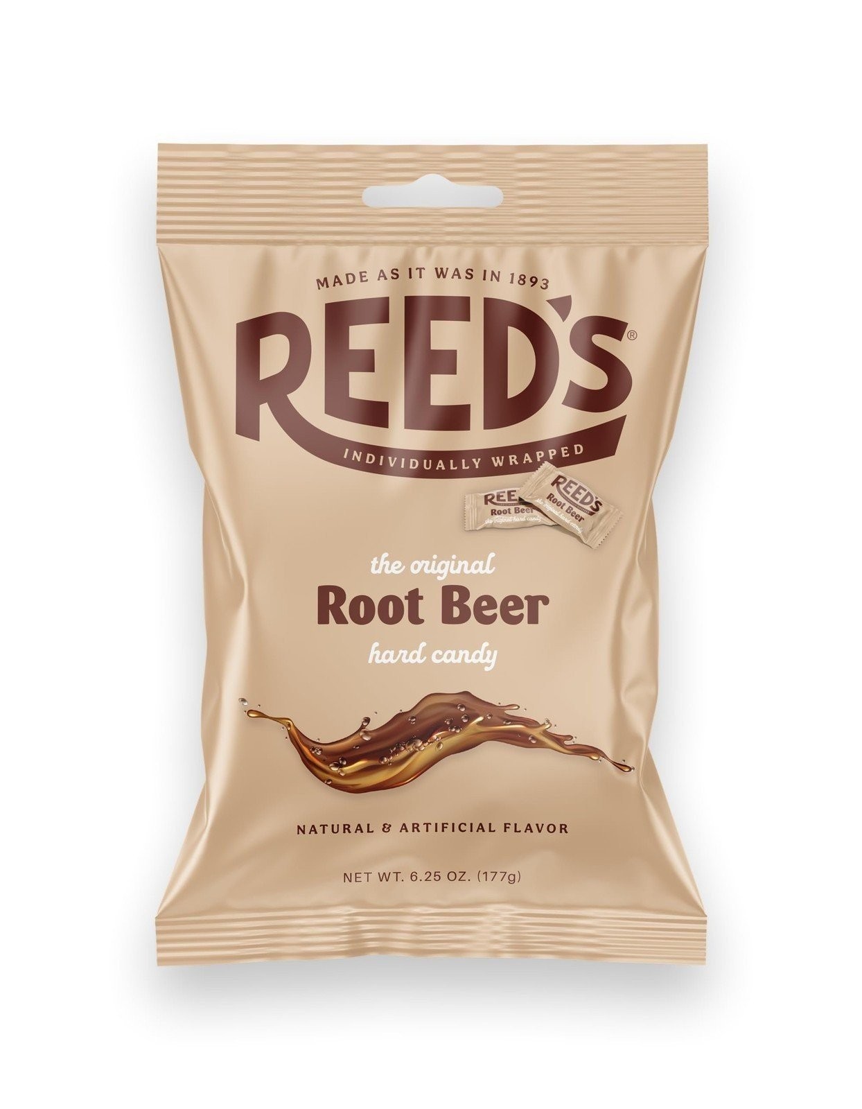Reed’s Root Beer Candy, 6.25oz Bag (Pack of 1) Individually Wrapped Rootbeer...