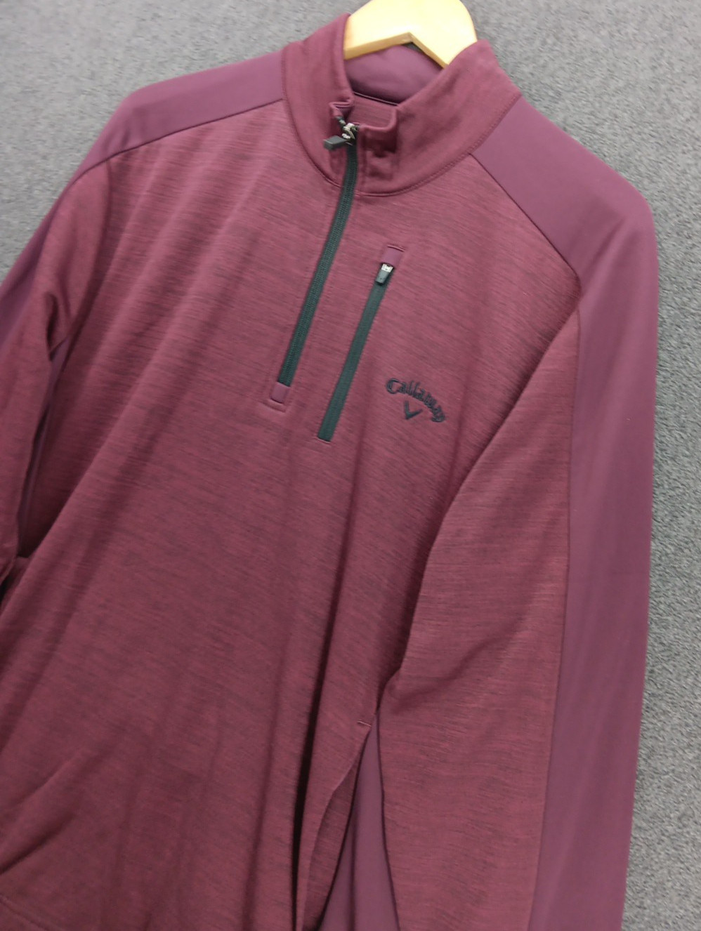 Callaway Men's 1/4 Zip Pullover Performance Mock Neck Size Medium Chest Pocket