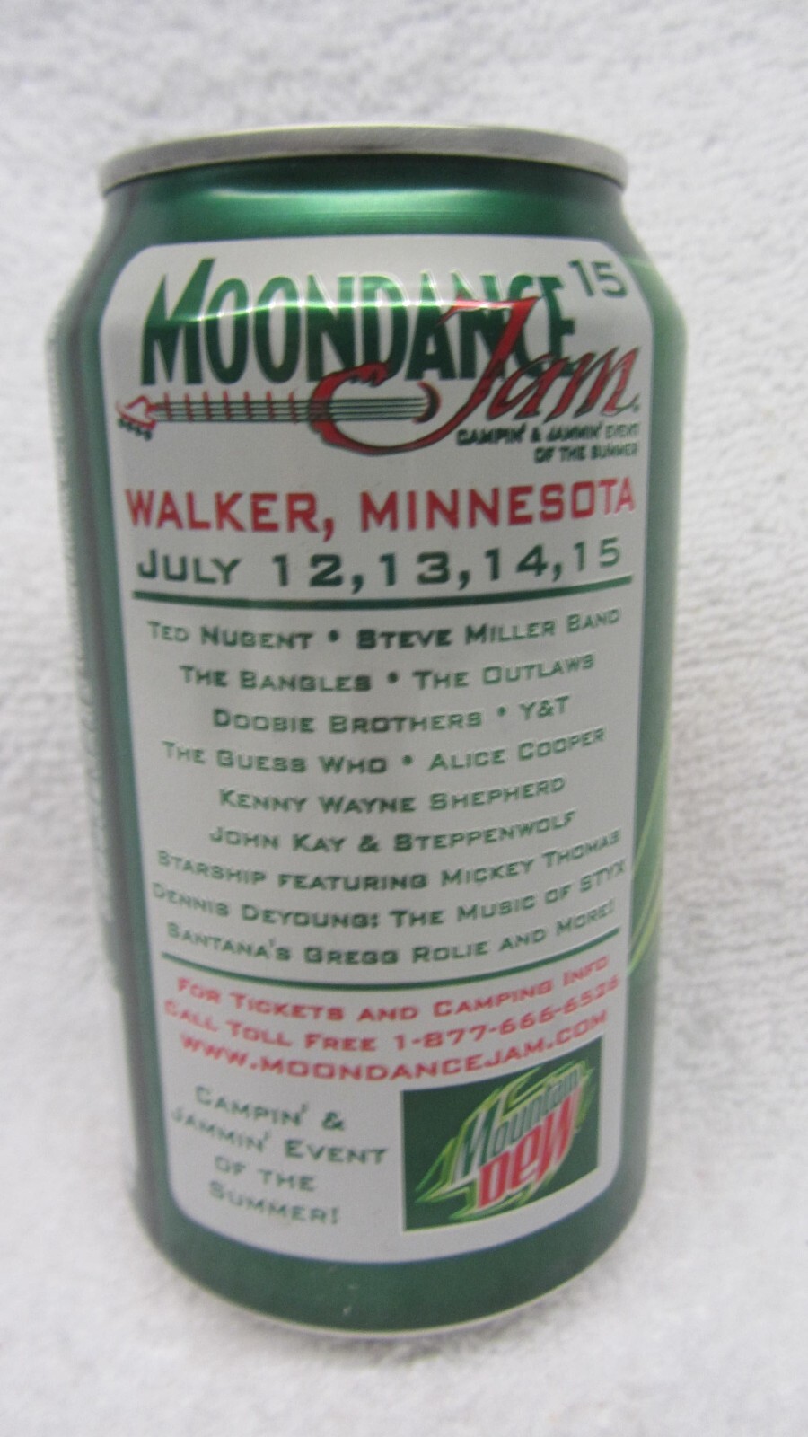 Vtg Mountain Dew MOONDANCE JAM 15 Promotional 12 oz EMPTY can 2006 MT DEW