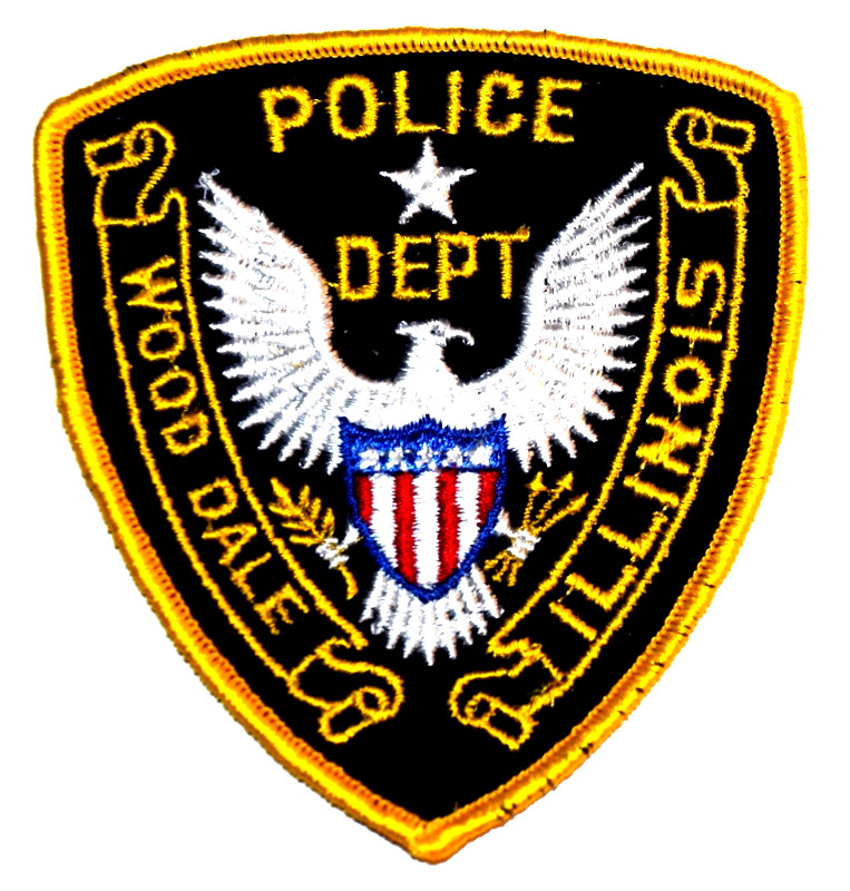WOOD DALE ILLINOIS IL Police Patch STAR OVER SILVER EAGLE VINTAGE OLD MESH 3O