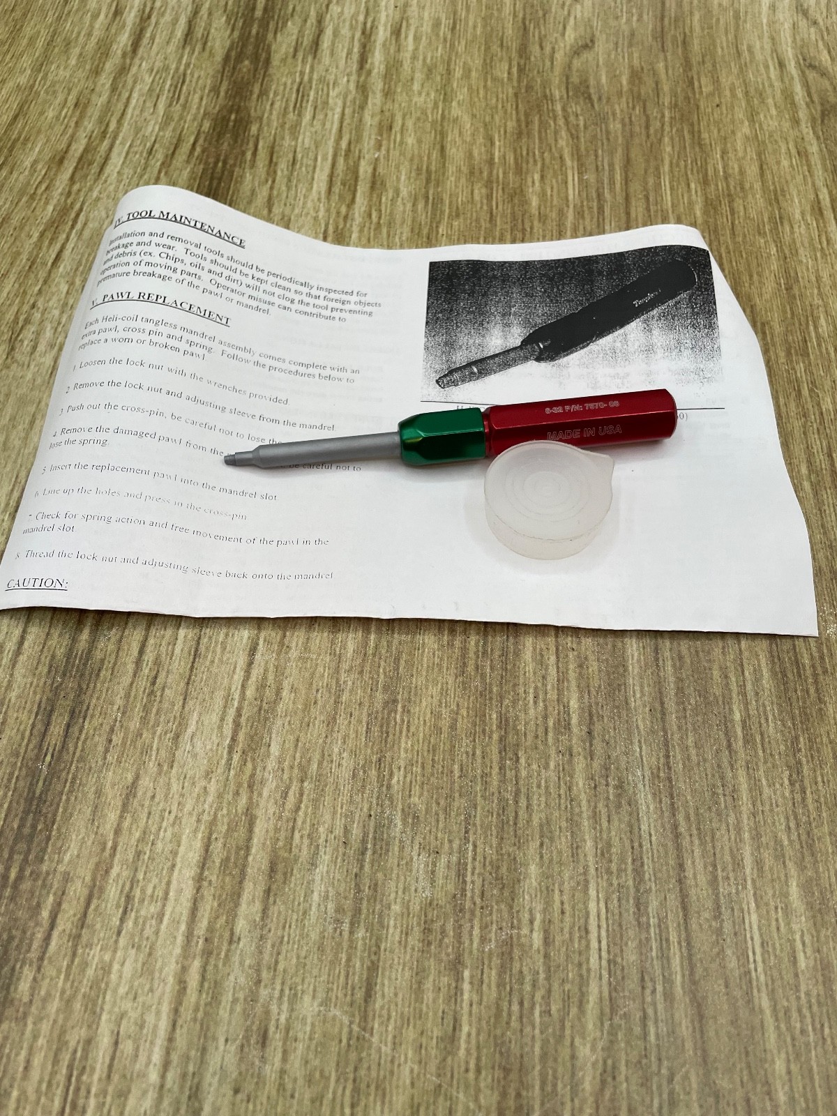 Helicoil 6-32 removal tool; Part Number 7570-06