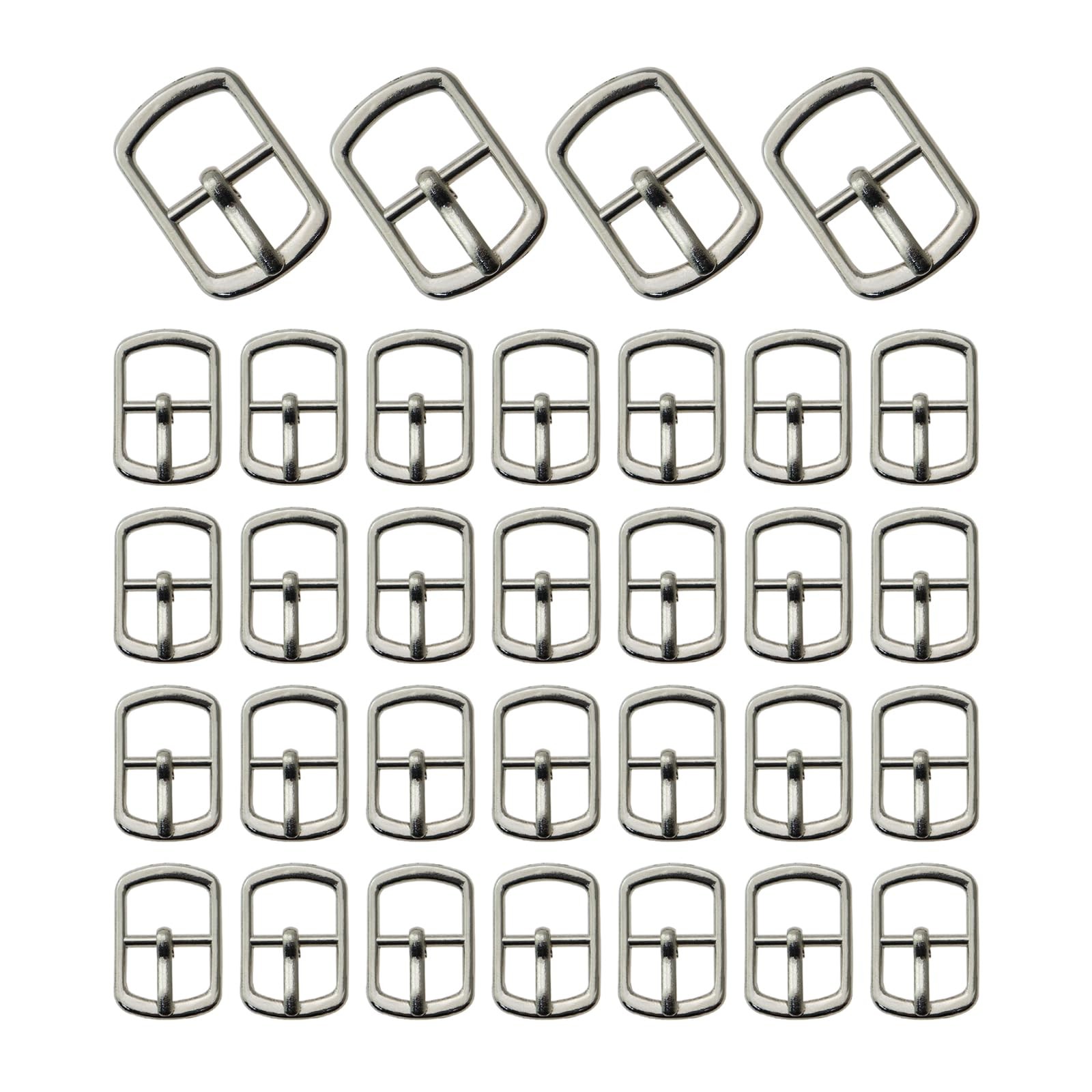 25 PCS 10mm Silver Metal Single Pin Shoe Buckle for Bags Leather Belt Straps