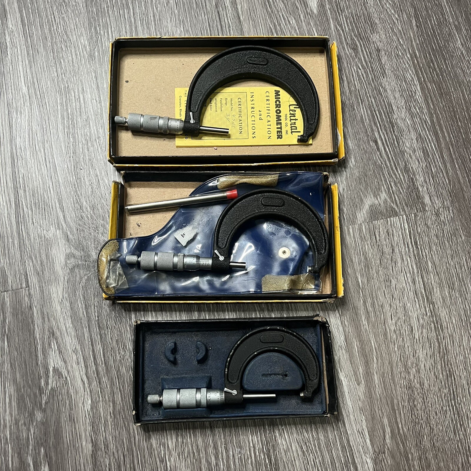 Vintage Central Tool Micrometer Set of 3
