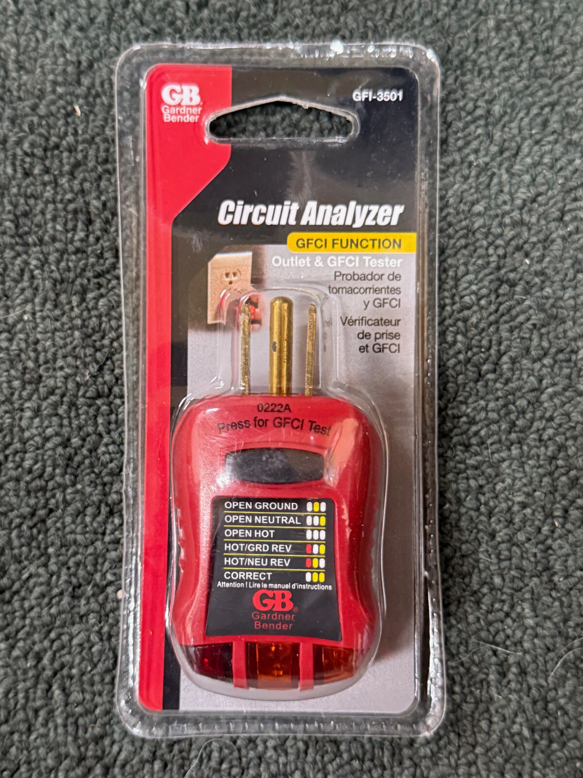 3x Gardner Bender Circuit Outlet Tester Analyzer GFCI function GFI-3501 electric