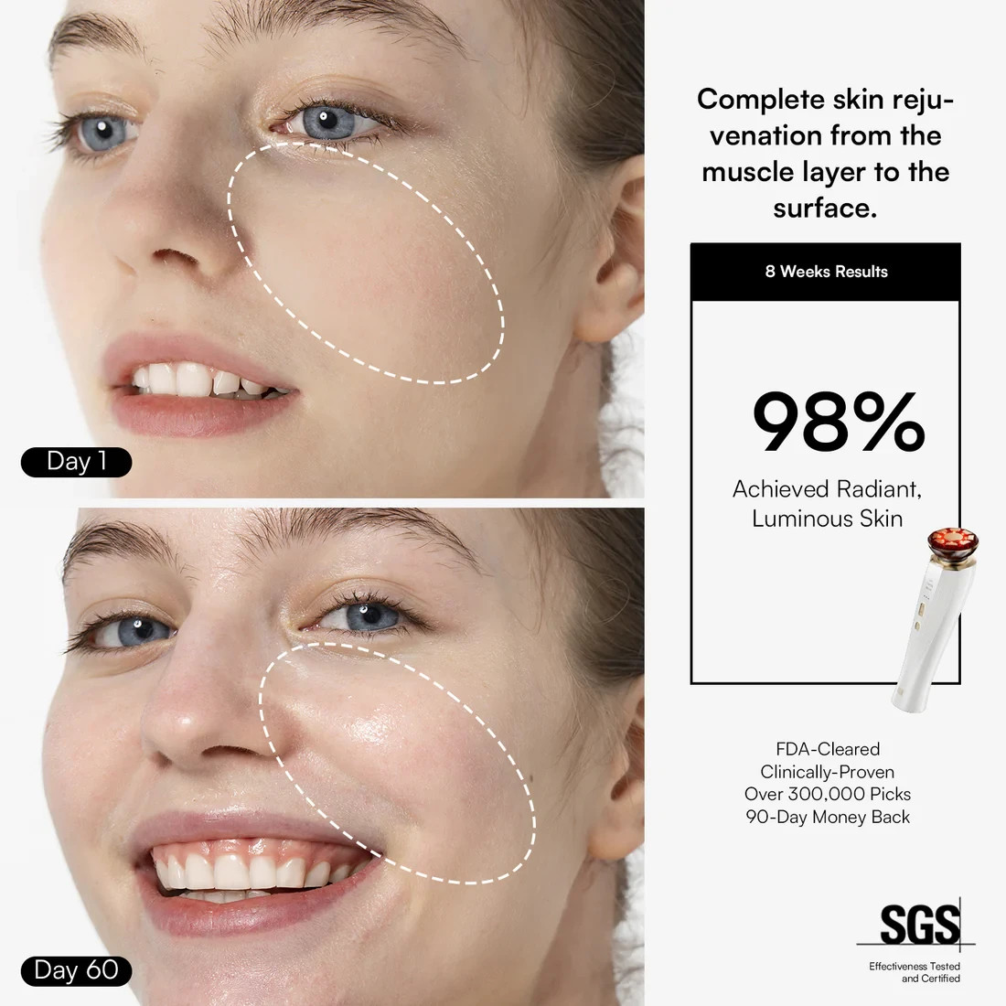 !!!NEW IN BOX!!! INIA FLARE Microcurrent Facial Device for Face and Neck White