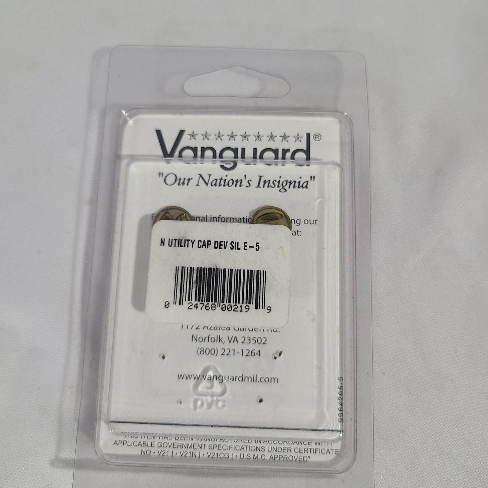 Vanguard US NAVY Eagle Pins Silver E-5 Utility Cap Military Insignia