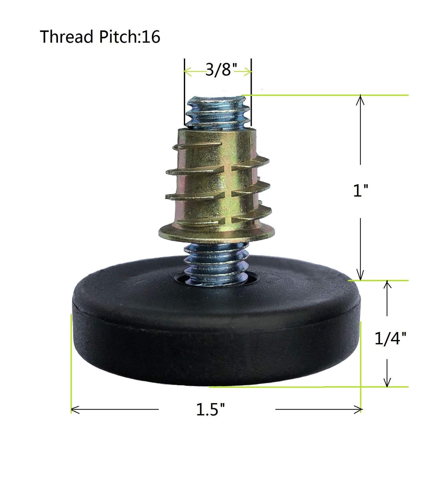 SINGTAN Furniture Levelers with Screw-in Nuts-4 Pack| Furniture Feet | Heavy ...
