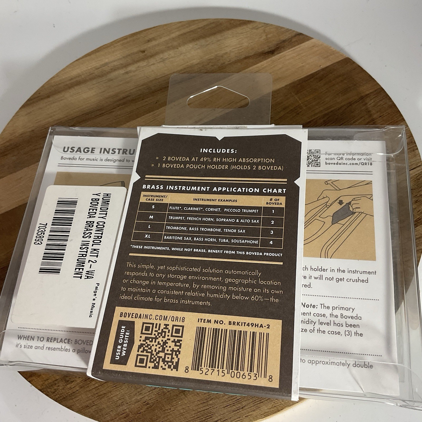 Boveda 2-Way Humidity Control Kit For Brass Instruments New (PG)