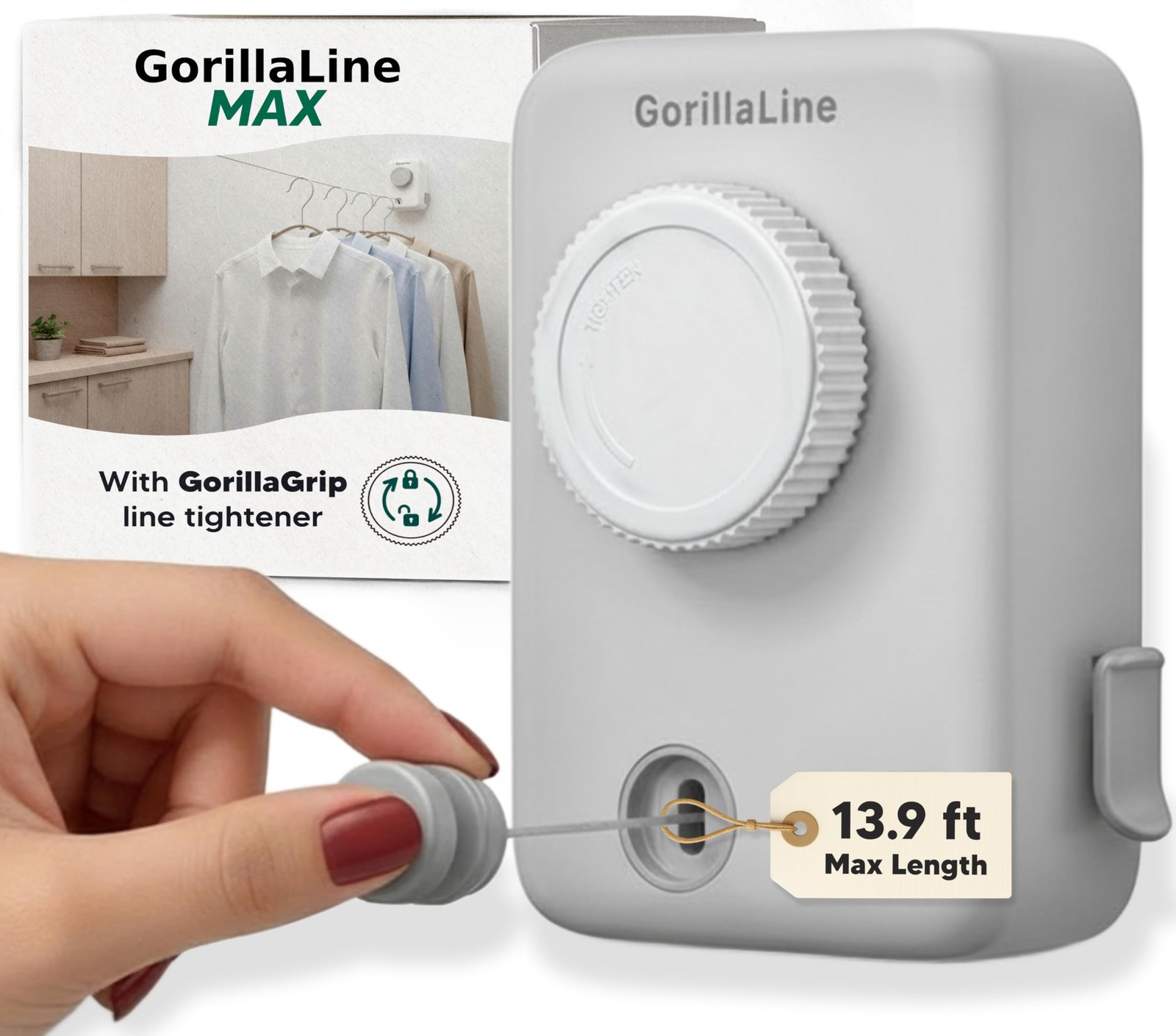 Retractable Clothesline for Indoor/Outdoor Use  Heavy Duty Wall Mounted Drying