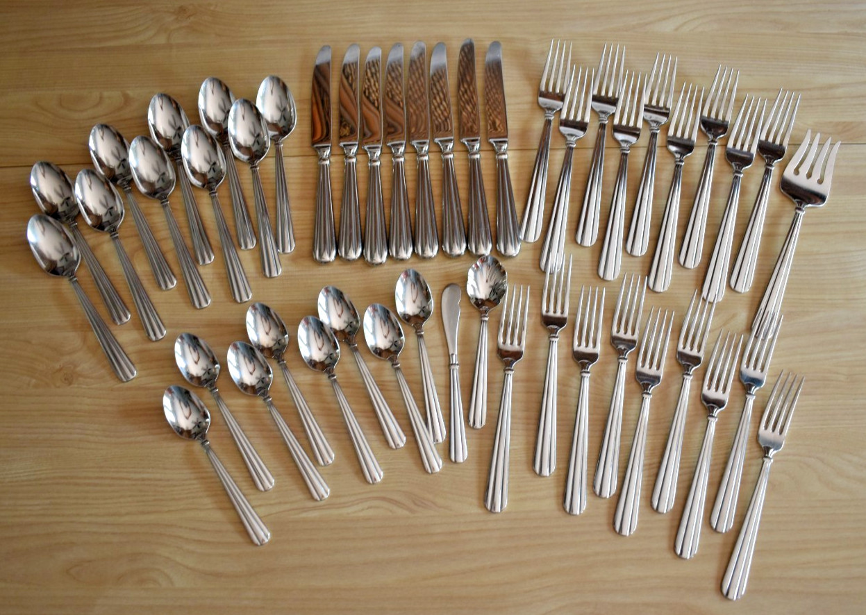 Oneida Unity Pattern USA Heavy Stainless Flatware 47 Pc Service for 8 + Extras