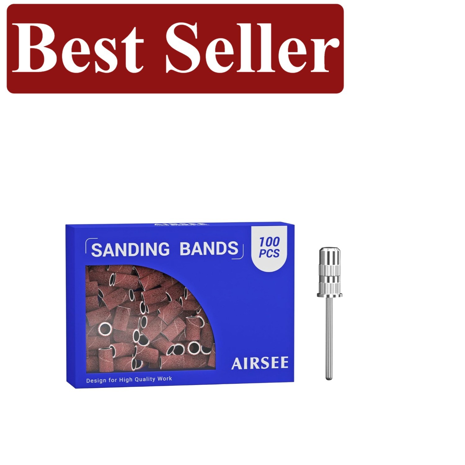 Versatile 180 Grit Electric Nail Drill Sanding Bands – 100 PC Set for All Nails